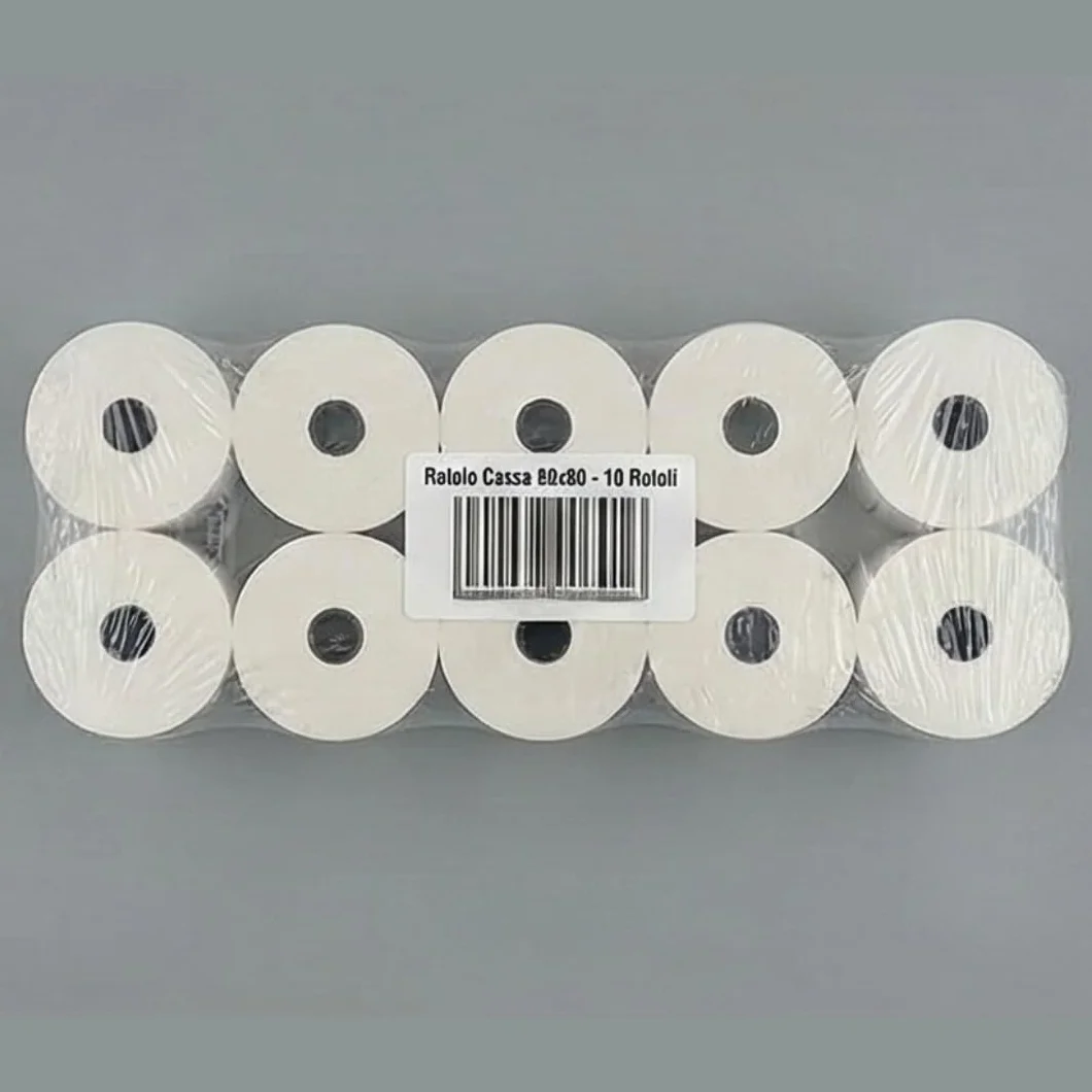 Carta Termica 80x80x12mm 20 Rotoli BPA Free Omologati per Stampante Fiscale POS Epson