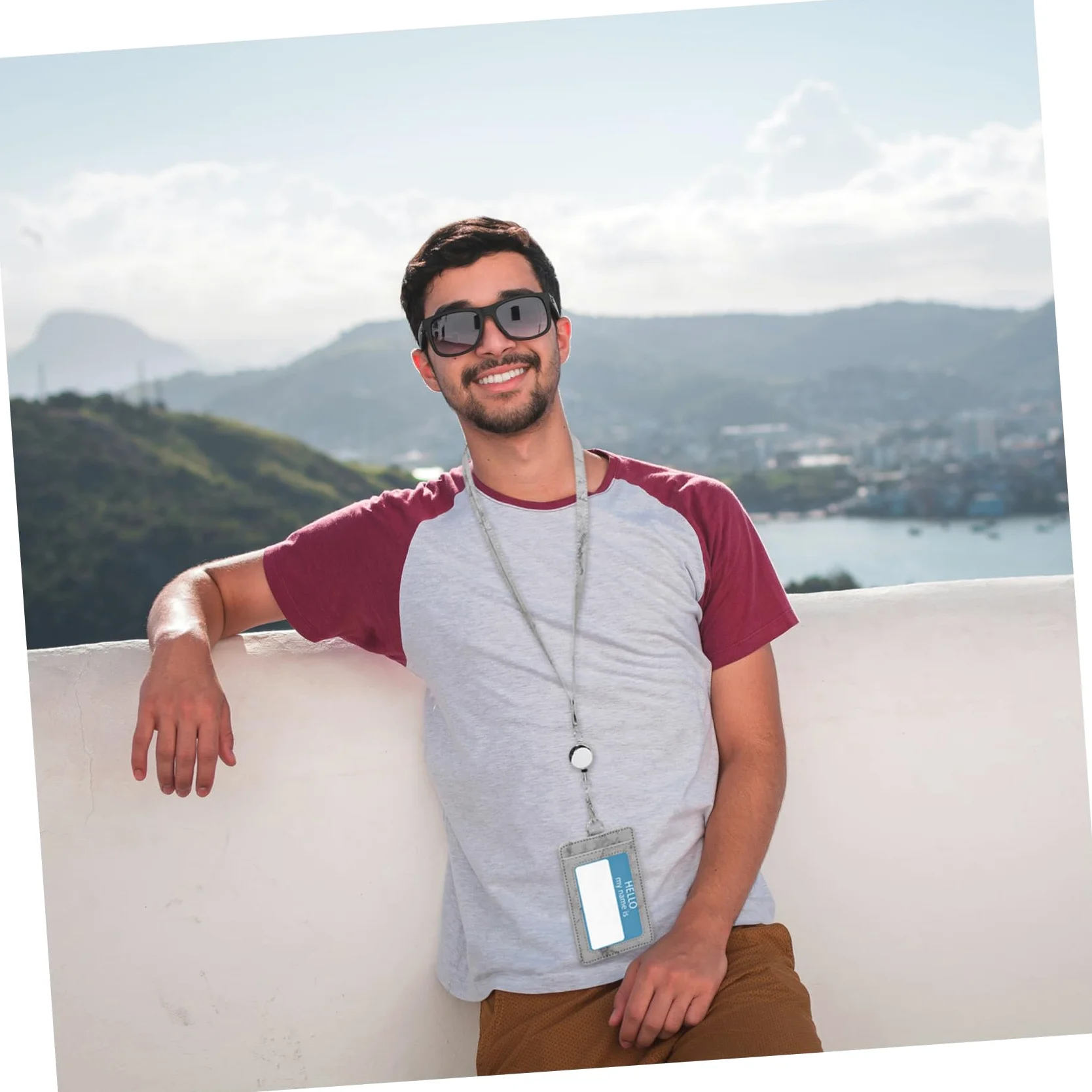 SHINEOFI 5sets Porta Badge Verticale Con Lanyard Rimovibile Porta Tessere Id Pu Con Design Elegante e Stile Marmo Per Ufficio Scuola e Eventi