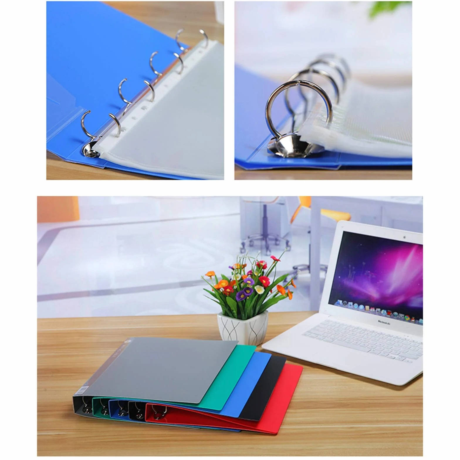 Cartella Portadocumenti espandibile Cartelle O-Clip a4 e Lettere cartelle a 4 Foro Cartelle di archiviazione Dati PP File Gestione delle cartelle Binder con Tasche Inserire (10 Confezioni) Cartelline