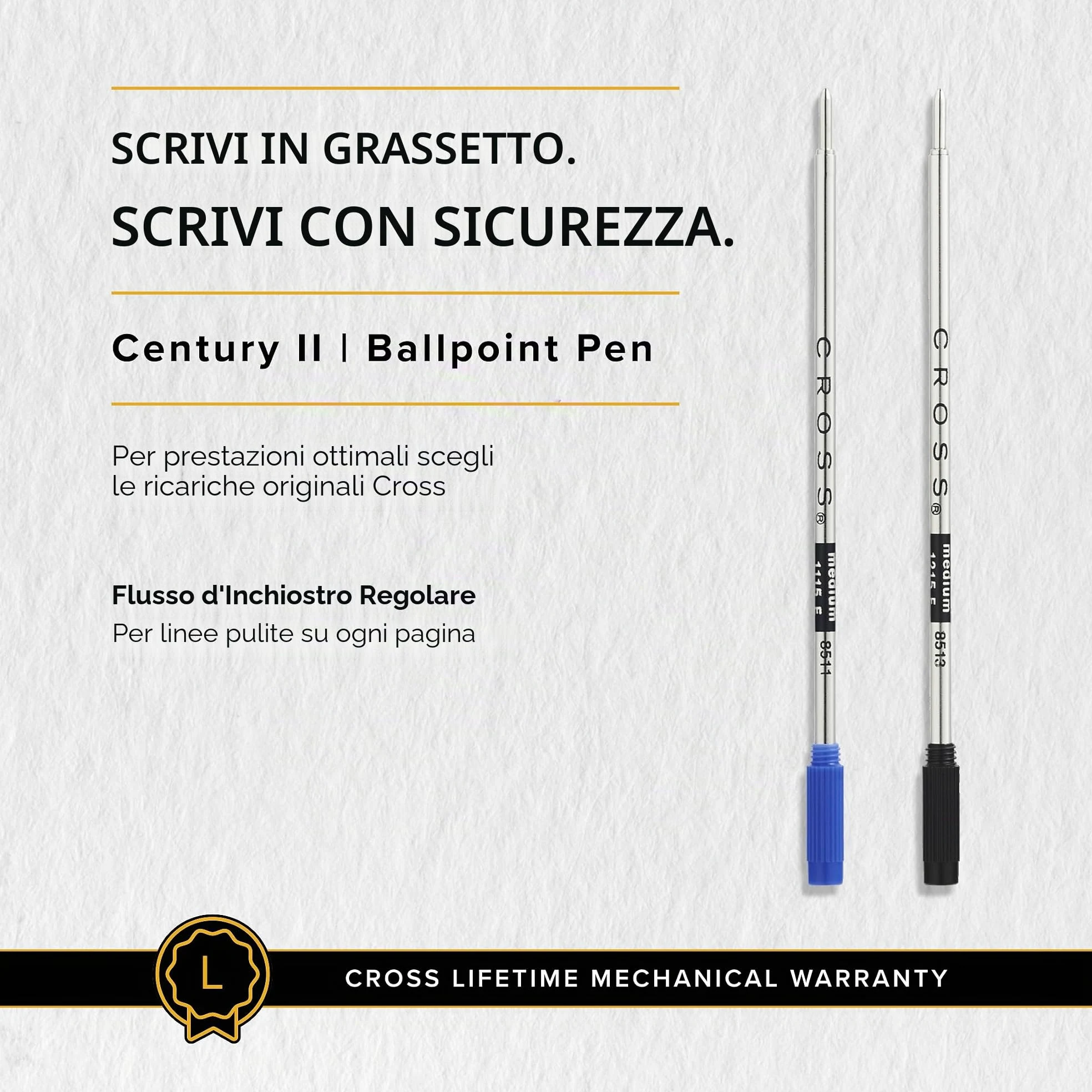 CROSS Century II - Penna a sfera con finitura cromata e laccata nera