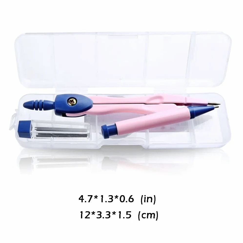 Kit da Disegno Bussola Matematica Semplice Ufficio Scolastico Materiale Scolastico per Studenti Carino Matematica Geometria Bussola in Metallo Set di Strumenti da Disegno Goniometro Verde/Rosa per l