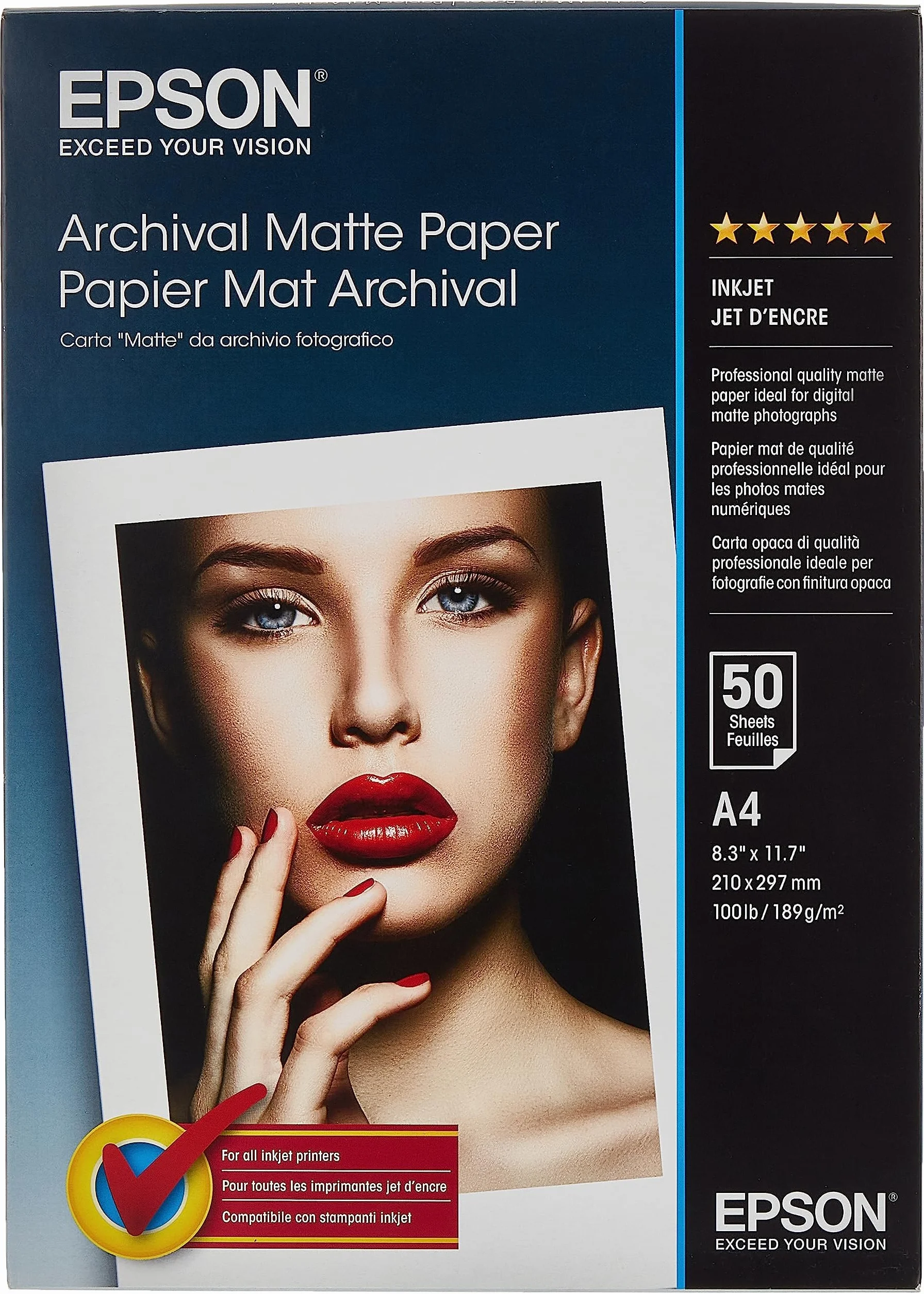 Epson C13S041342 Papier archiwalny matowy A4 189g/m2 50 arkuszy