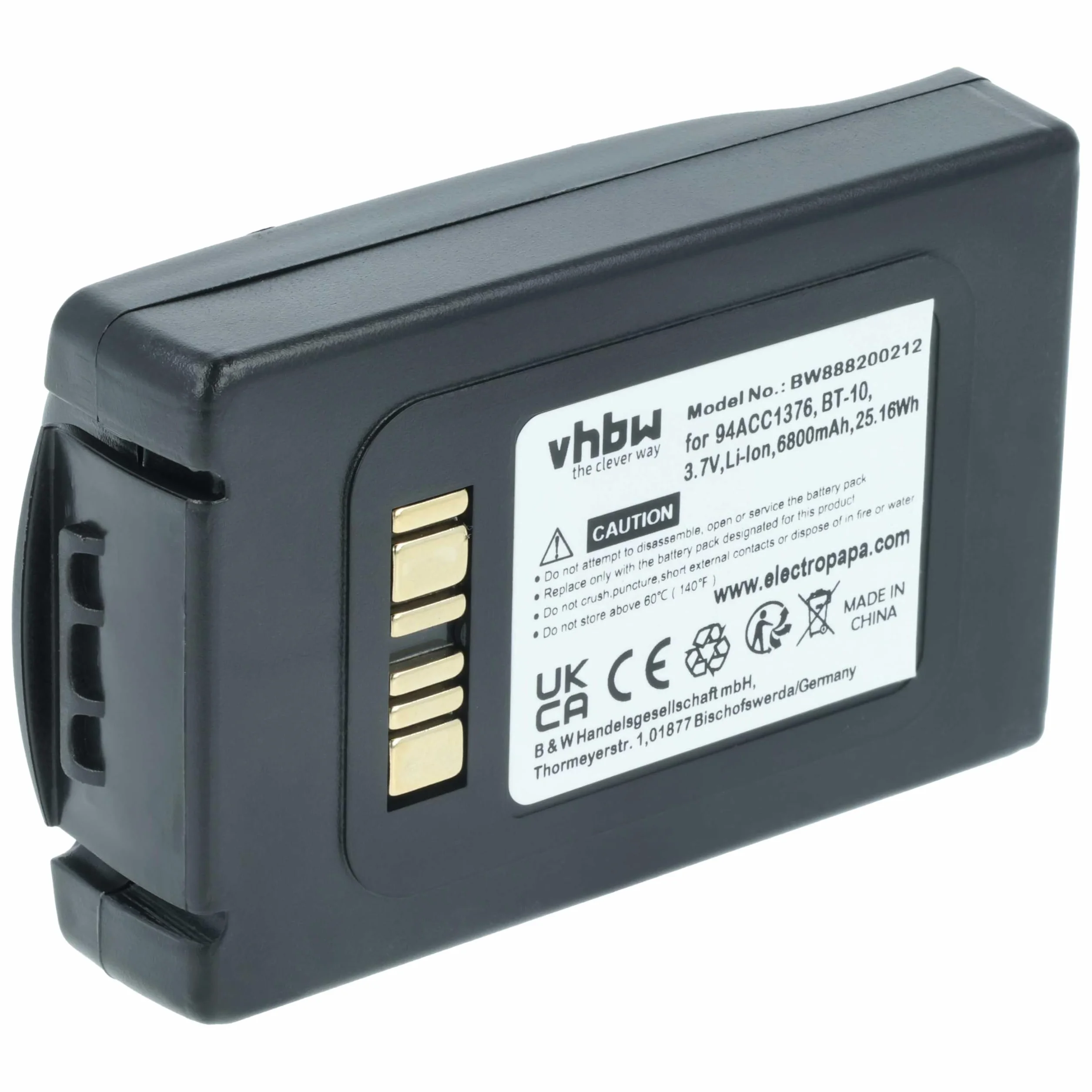 vhbw batteria compatibile con Datalogic ELF lettore di codici a barre, POS (6800mAh, 3,7V, Li-Ion)