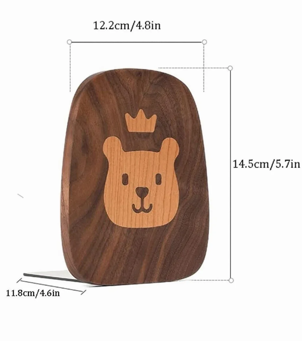 Reggi Libri, Fermalibri Fermalibri In Legno Per Scaffali, Antiscivolo Per Decorativo Per Cucina Domestica Ufficio Casa Scrivania(A)
