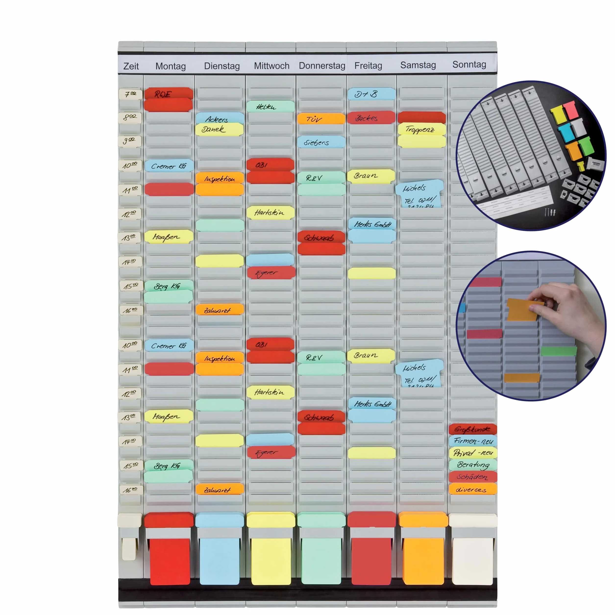 Franken PV-SET3 - Planning con schede T, 47,4 x 78 cm, 7 + 1 indice, 35 pz.