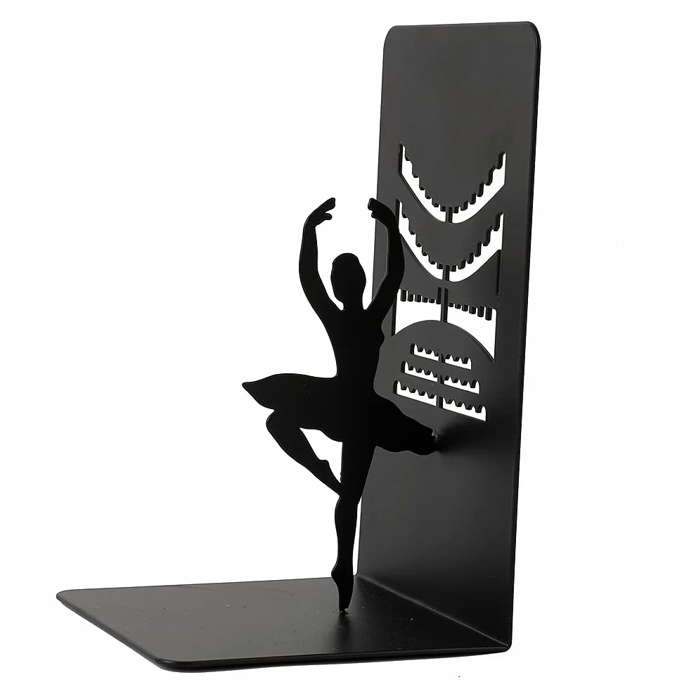 I-TOTAL Supporto per Libri Simpatico in Metallo, Fermalibri Reggilibri per Scaffale Tavolo Idea Regalo (BALLERINA)