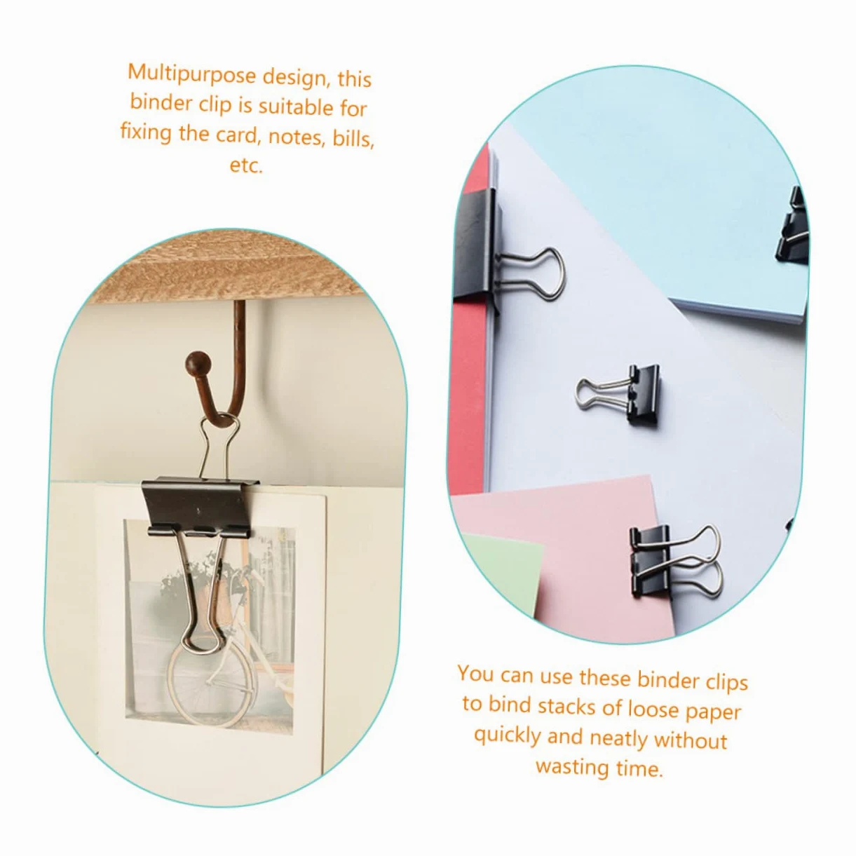Binder Clips 51mm Ferro Nero 36 Pezzi, Ferma Documenti | Festa Scuola Decor, Cartoleria Scuola, Penne per Scuola, Raccoglitori Documenti