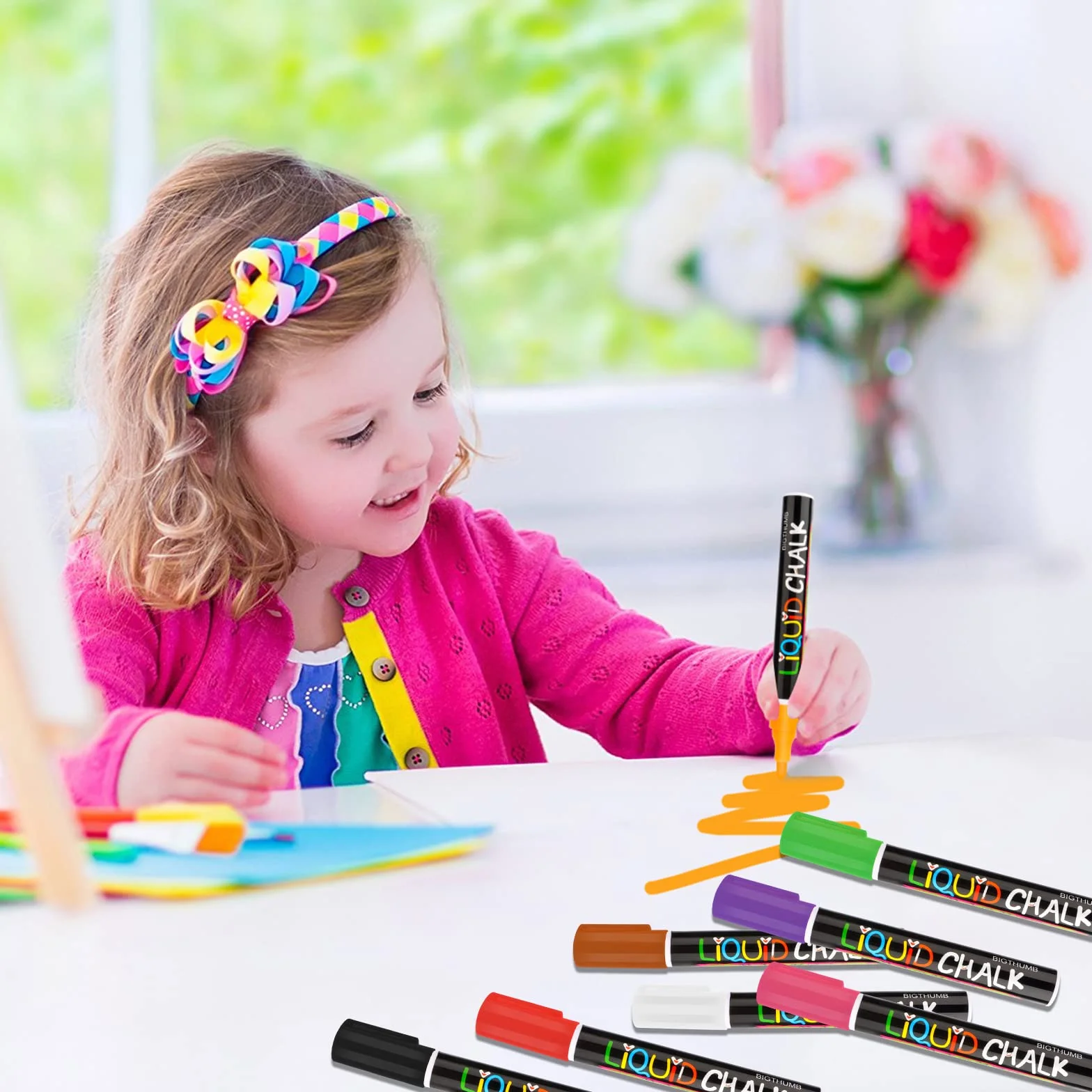 Talifoca Gesso Liquido 12 Colori Pennarelli Cancellabili 6 mm Punta Reversibile per Lavagna