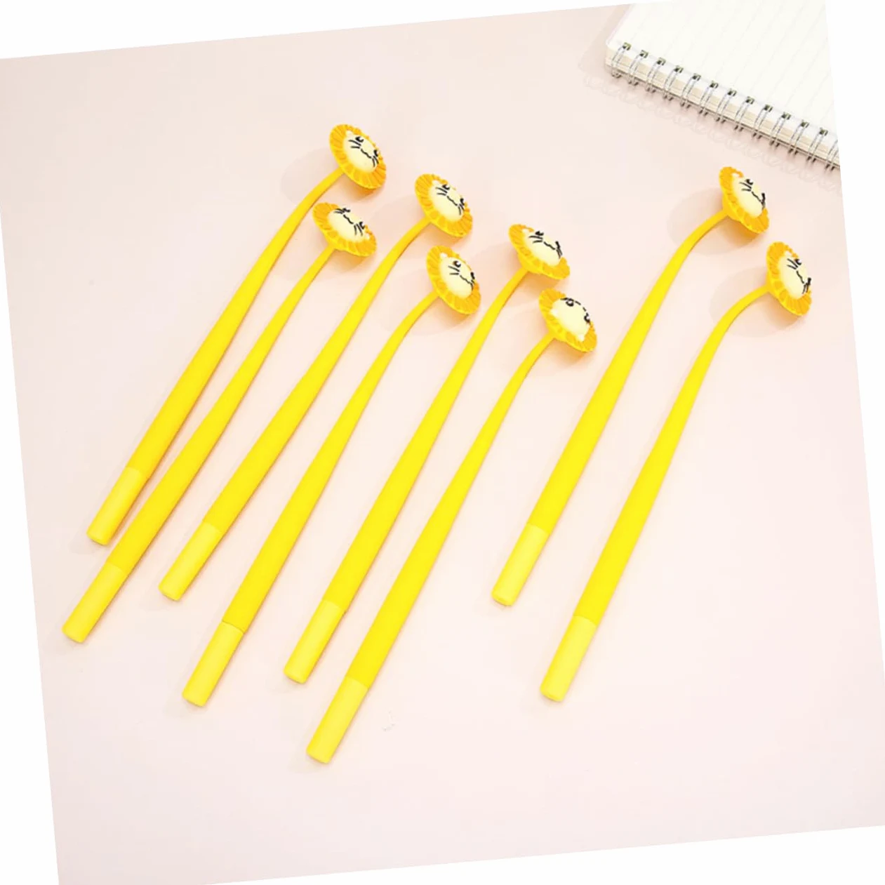 Set 10 Penne Gel a Inchiostro Nero Design Leone, Pennini a Punta Fine Ergonomici per Studenti e Ufficio, Penne da Scrittura Multifunzione per Firma e Cancelleria Creativa
