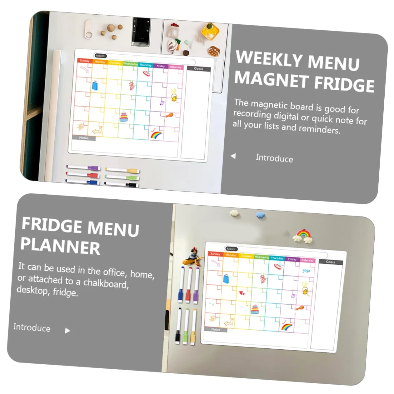SHINEOFI 5 Set planner settimanale planning settimanale Piano settimanale asse organizzatore di armadietti mini pianificare il calendario di scrittura lista pianificazione lavagna cotone