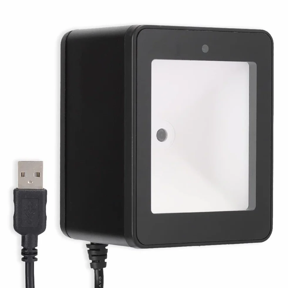 ASHATA Scanner di Codici a Barre da Tavolo, Scanner di Codici a Barre a 360°, Piattaforma di Scansione di Codici QR, Pagamento Mobile per Supermercati CMOS