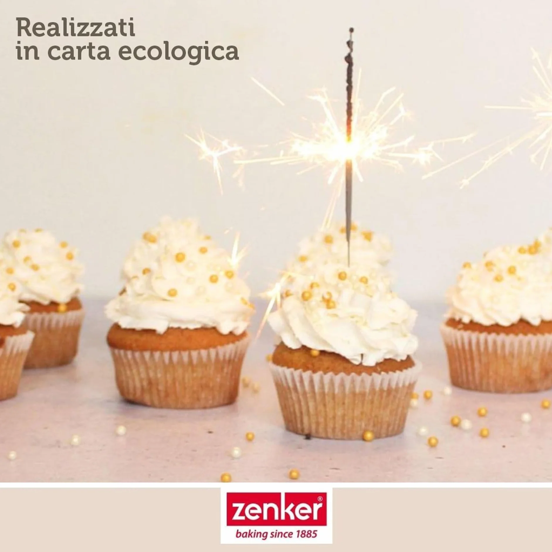 Zenker Set 100 Pirottini Carta Muffin Cup Cake Temperatura 220°C Ø7 x 3 cm