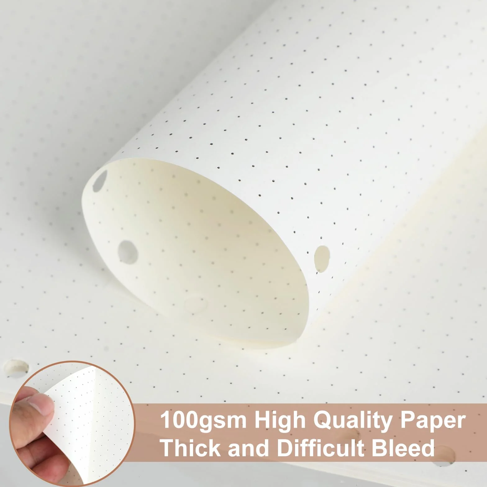 Carta A5 a pois 6 raccoglitori ad anelli 135 fogli ricaricabile bullet journal
