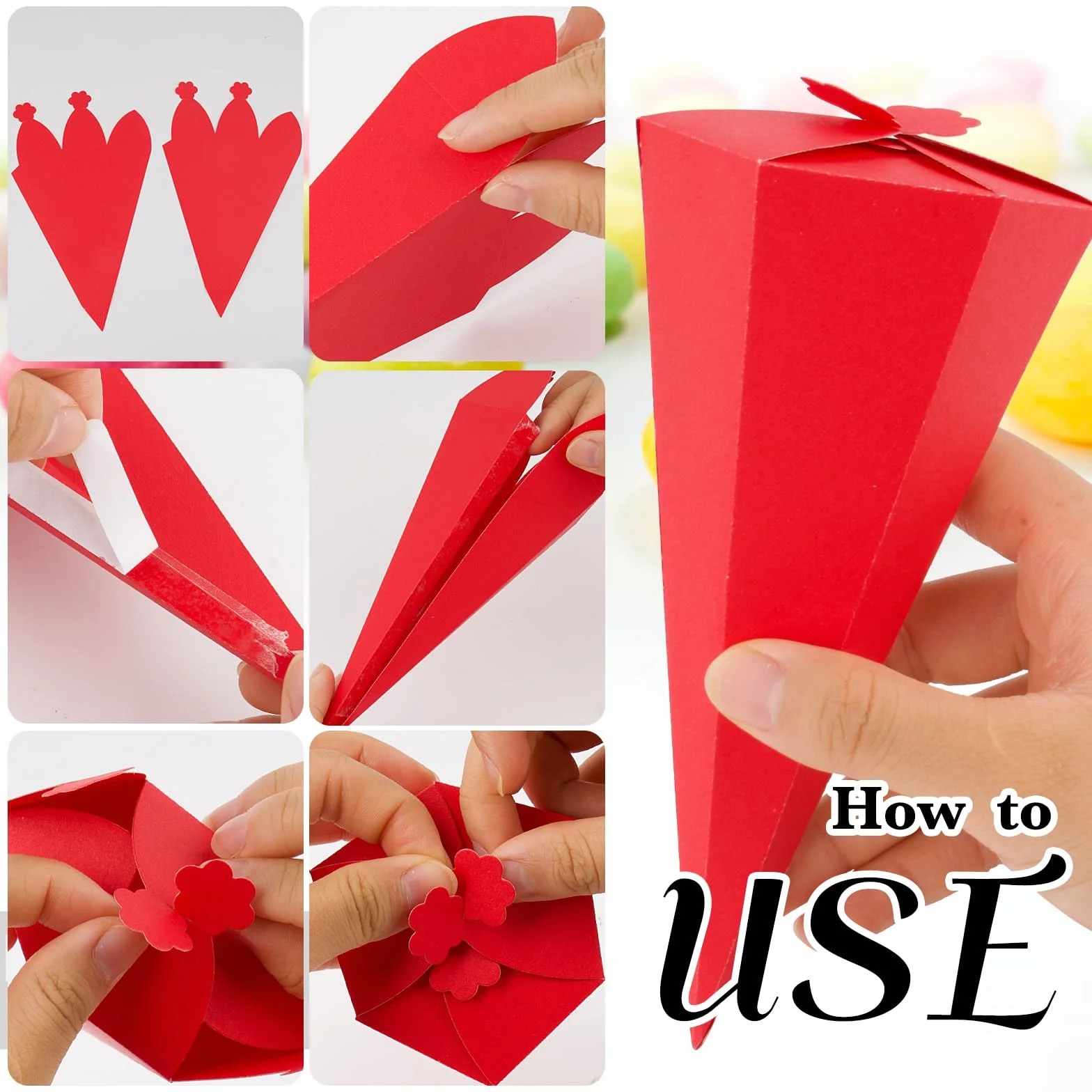 BETESSIN Fustelle Stencil Cutting Dies Scatola School Cone Compleanno Bomboniere Cono Artigianato