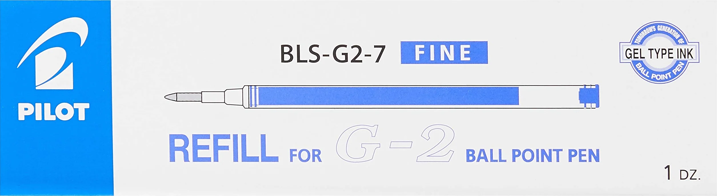 Pilot BLS-G2-7-L wkład do długopisu G-2, żel, 0,7 mm, niebieski, 12 sztuk