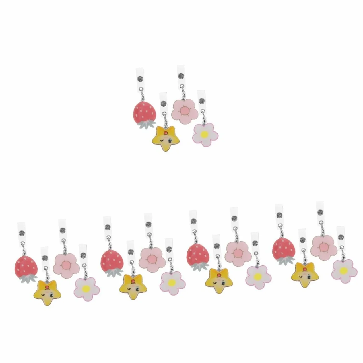 SHINEOFI 5 Set Di Cordino Porta Badge Retrattile Con Clip Per Targhetta Identificativa Con Clip Posteriore Fissata Per Lavoratori Del Settore 4 Pezzi * 5