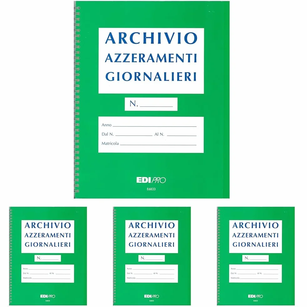 EDIPRO - E6833 - Cartella azzeramenti di cassa f.to 30x23 (Confezione da 4)