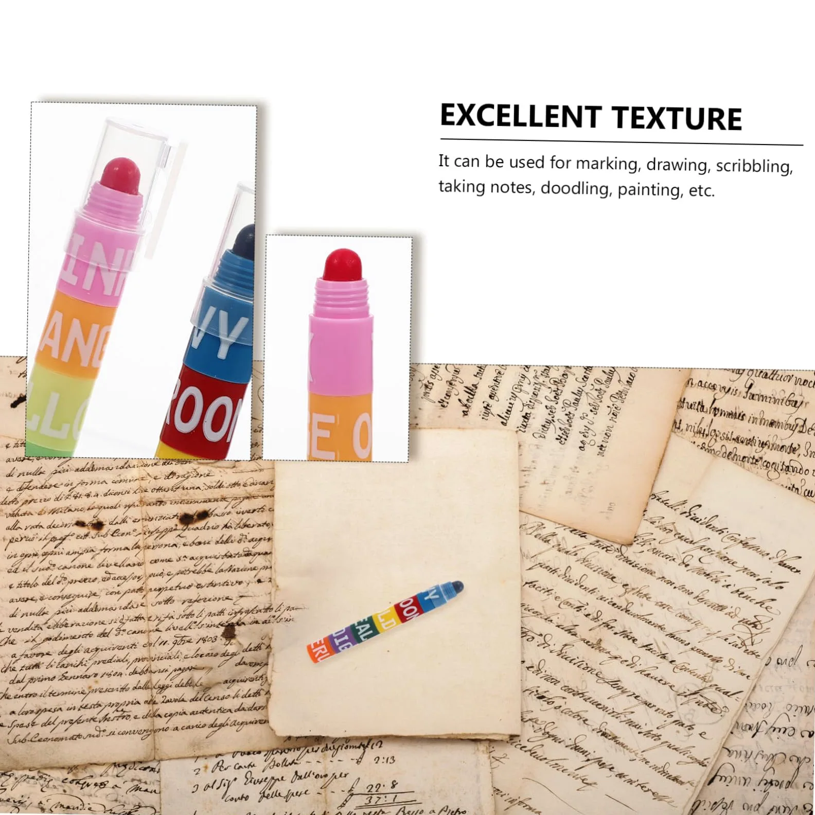 Homoyoyo 6 Set Penne Evidenziatrici Colorate con Punta Fine Design Splicing per Studenti Scrittura e Scrapbooking