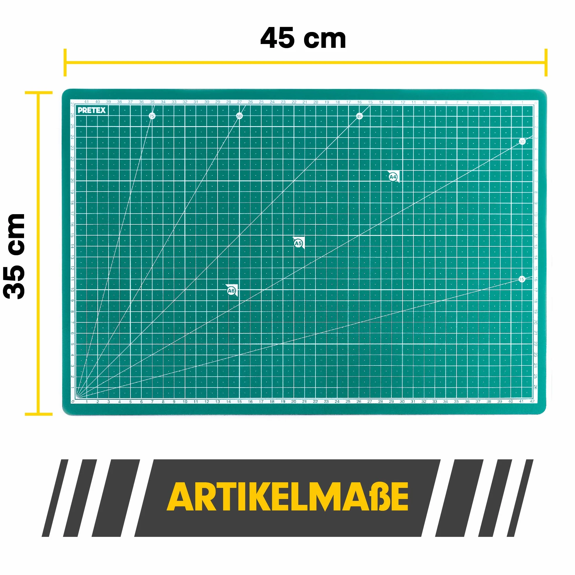 PRETEX SC-114 Tappetino da taglio PVC 45x30 cm A3 chiusura automatica Verde
