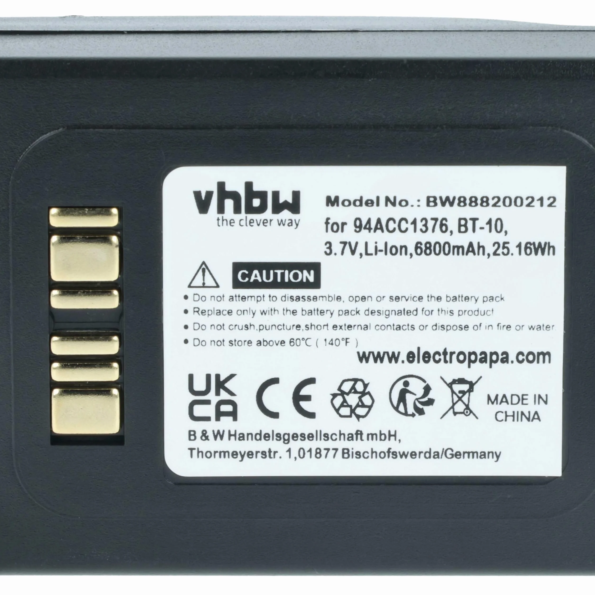 vhbw batteria compatibile con Datalogic ELF lettore di codici a barre, POS (6800mAh, 3,7V, Li-Ion)