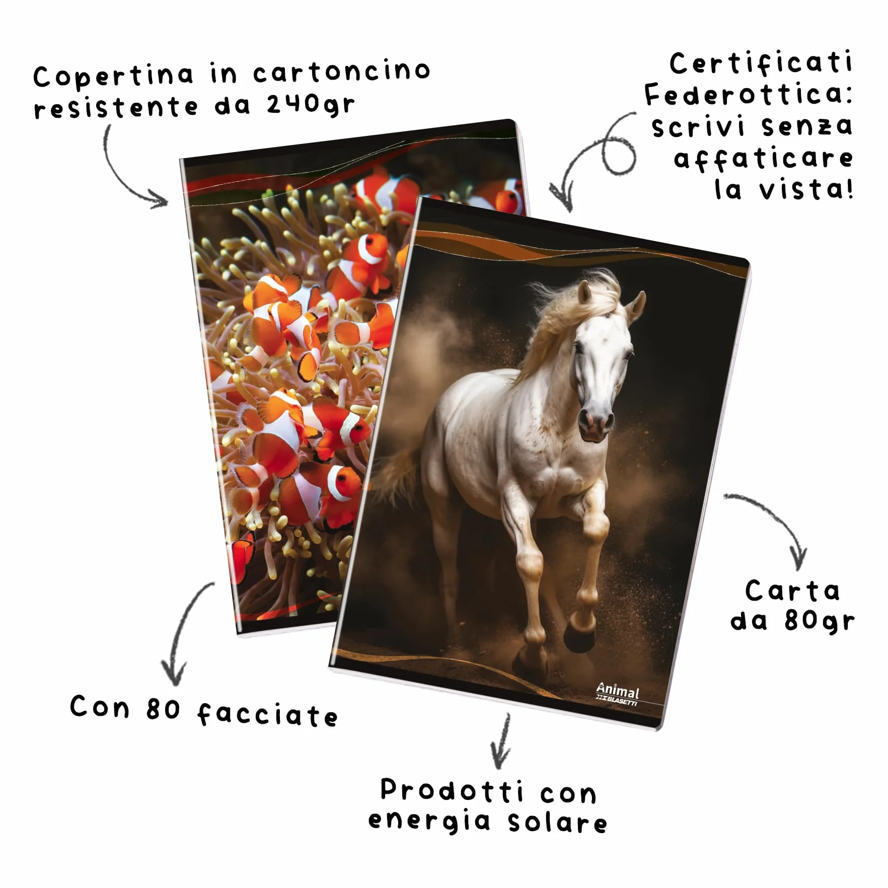 Blasetti Maxi Quaderno A4 21x29,7cm Rigatura 5M Quadretti 5mm Carta 80gr 10 Pezzi