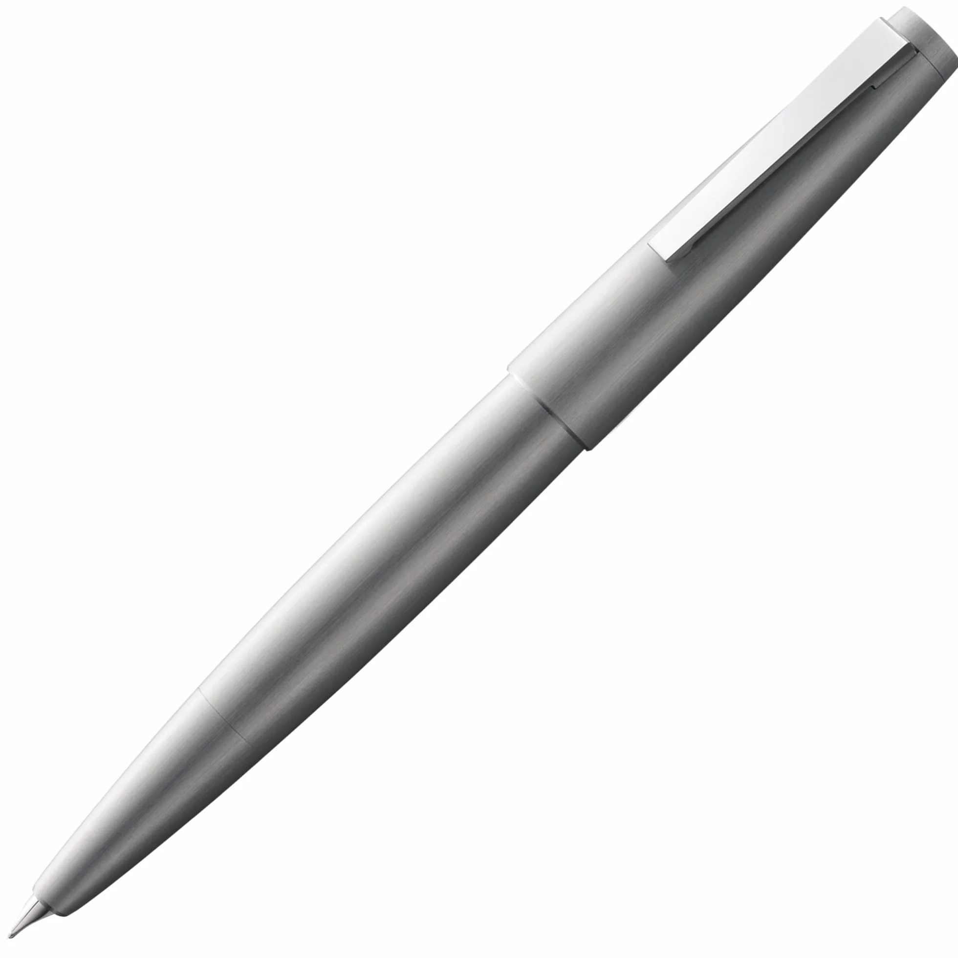 Lamy 2000 penna argento - elegante con fusto di acciaio inossidabile lustrato e smorto- pennino oro 14 ct., parzialmente placcato in platino - pennino OM