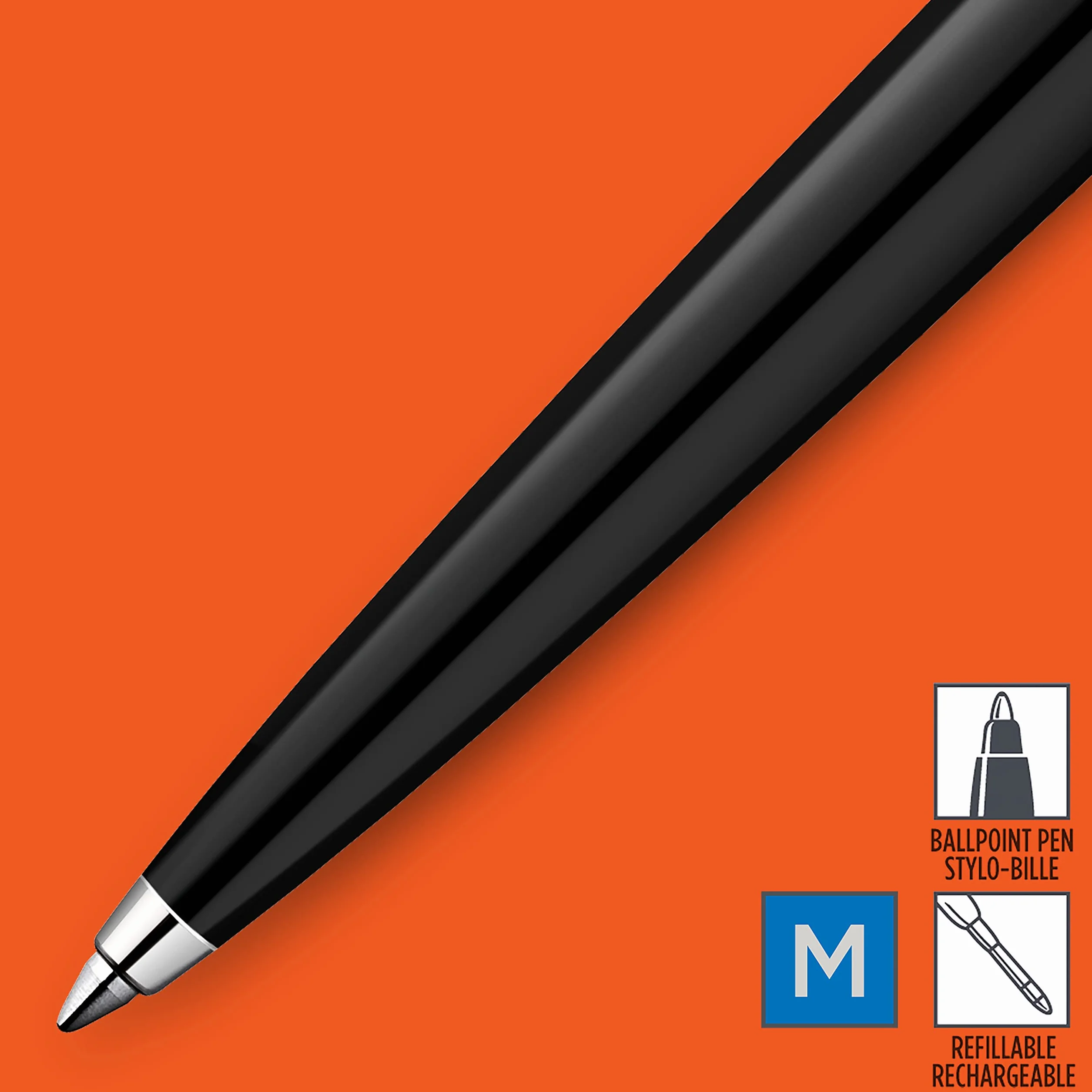Parker Jotter Originals Penna a Sfera Nero Classico Punta Media Inchiostro Blu