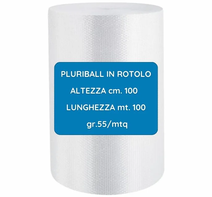 Pluriball In Rotolo Telo A Bolle Aria Per Imballaggio cm.100H Lunghezza mt.100 Leggero gr.55/MQ Imbottitura Per La Protezione Di Oggetti Traslochi Spedizioni
