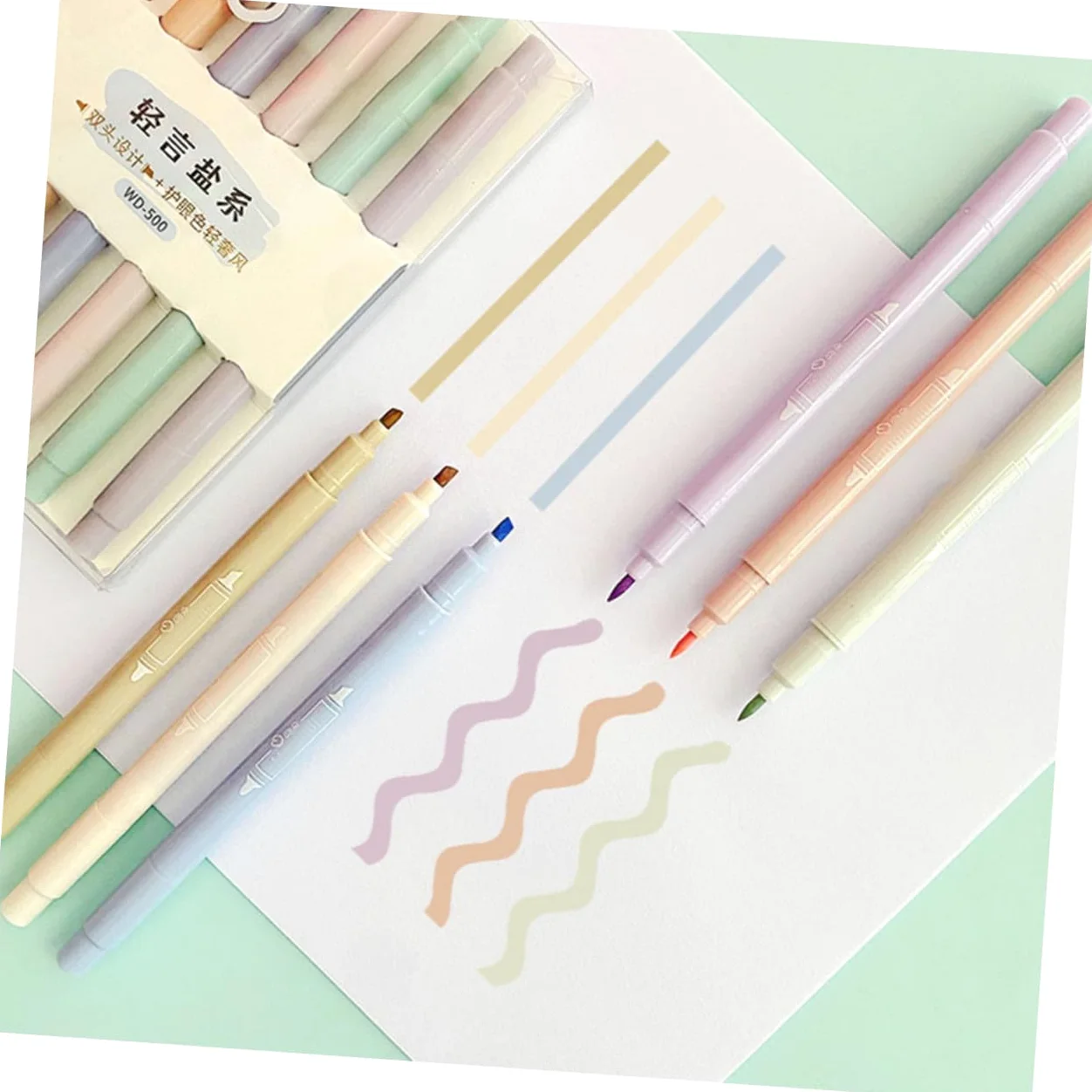DOITOOL 3 Set Evidenziatori Multifunzione Per Casa E Studio Penne Con Colori E Punta Pennello Per Documenti E 12 Pezzi * 3