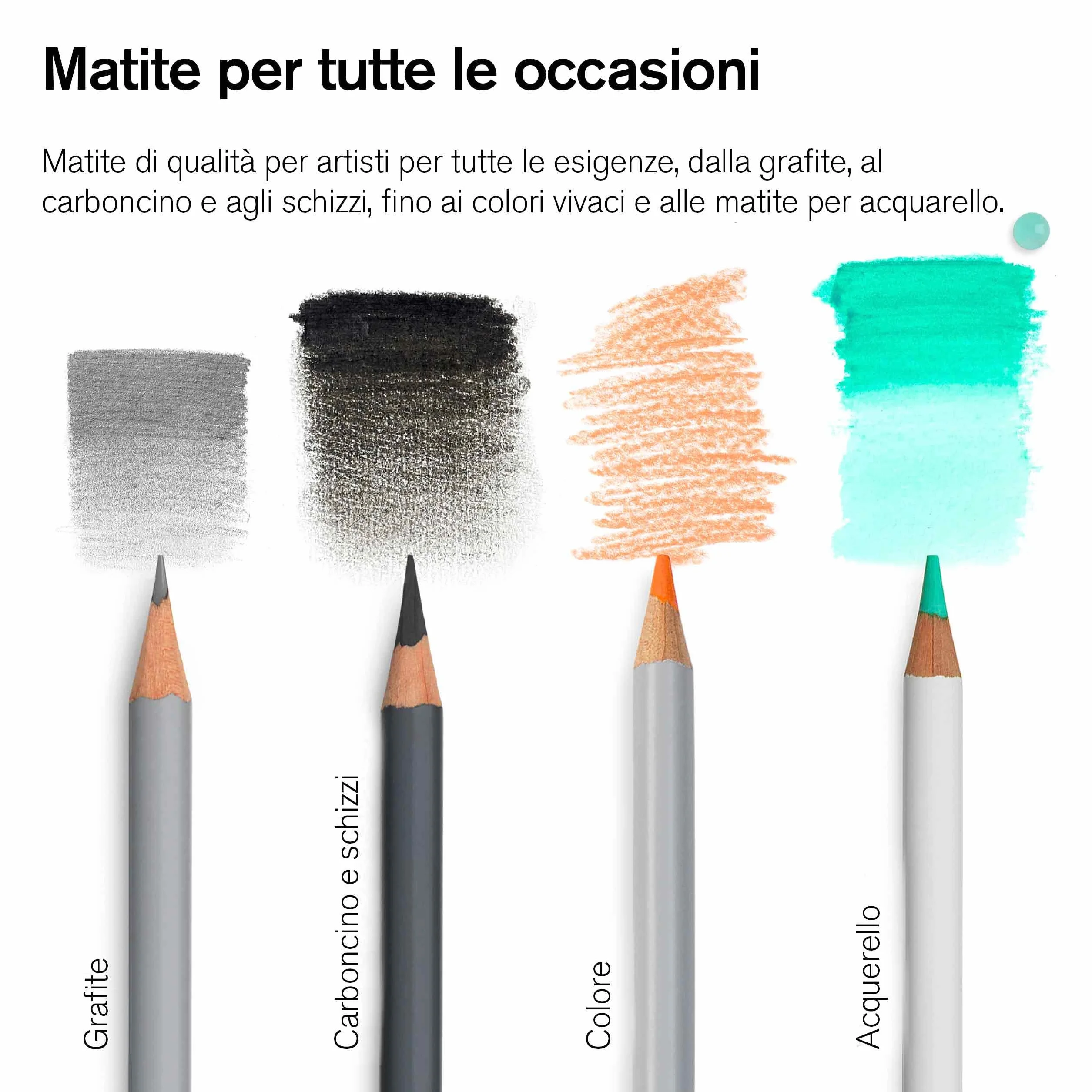 Winsor & Newton Studio Collection Matite Carboncino Scatola In Metallo 6 Pezzi