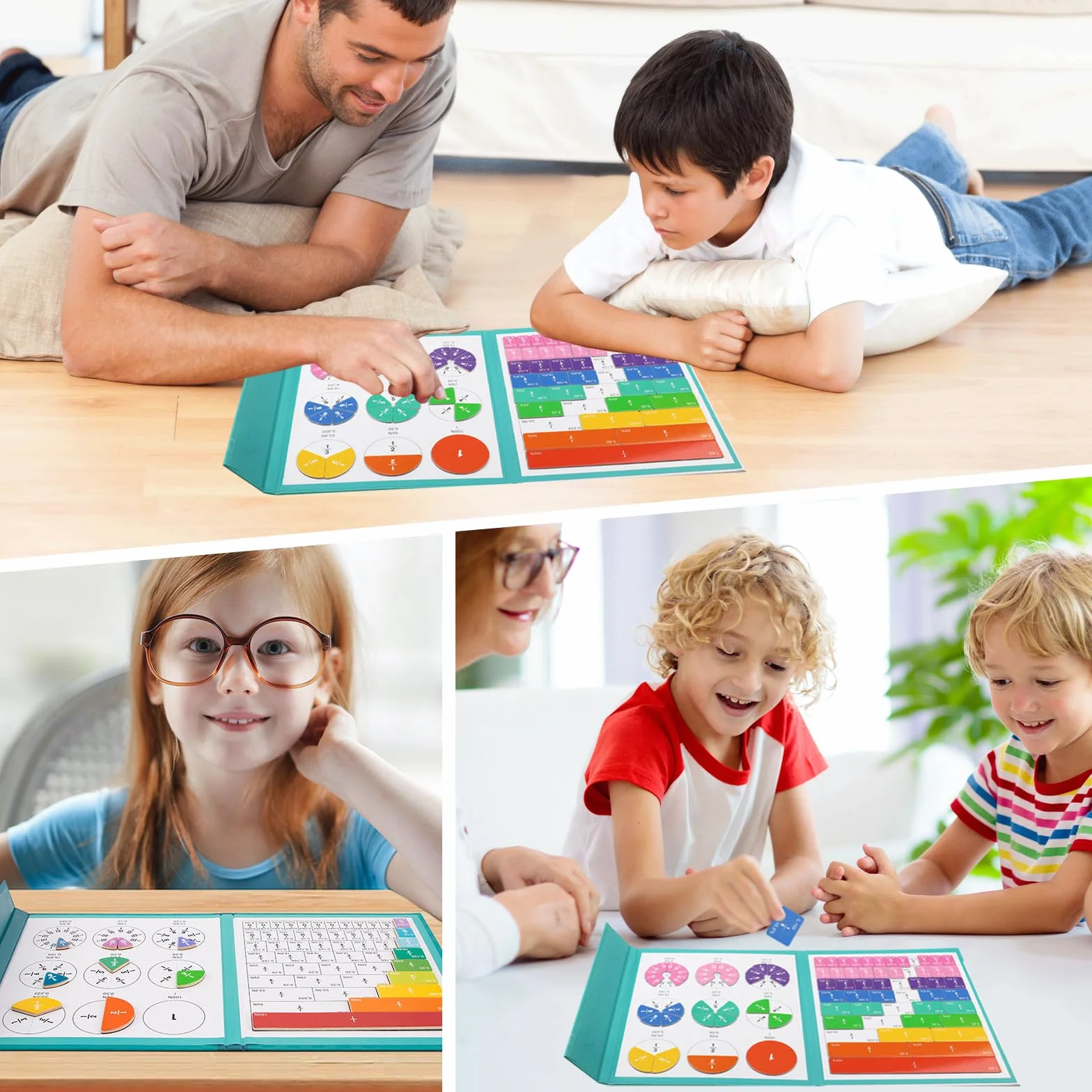 Libro delle Frazioni Magnetiche per Bambini - Gioco Educativo Magnetico per Scuola Primaria
