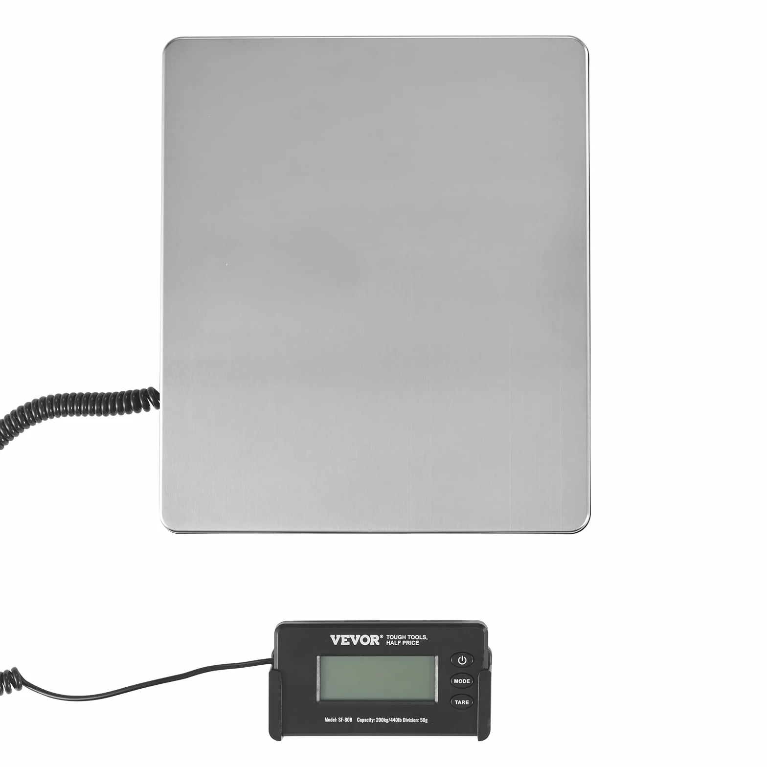 VEVOR Bilancia Digitale Pesa Pacchi Postali Commerciale ABS, 150 g-200 kg, 309 x 262 x 45 mm, Schermo LCD Tara
