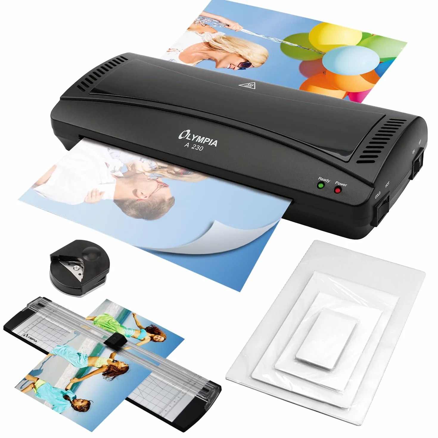 Olympia A 230, set di plastificazione 4 in 1 per A4, 75-125 micron, nero, 3113