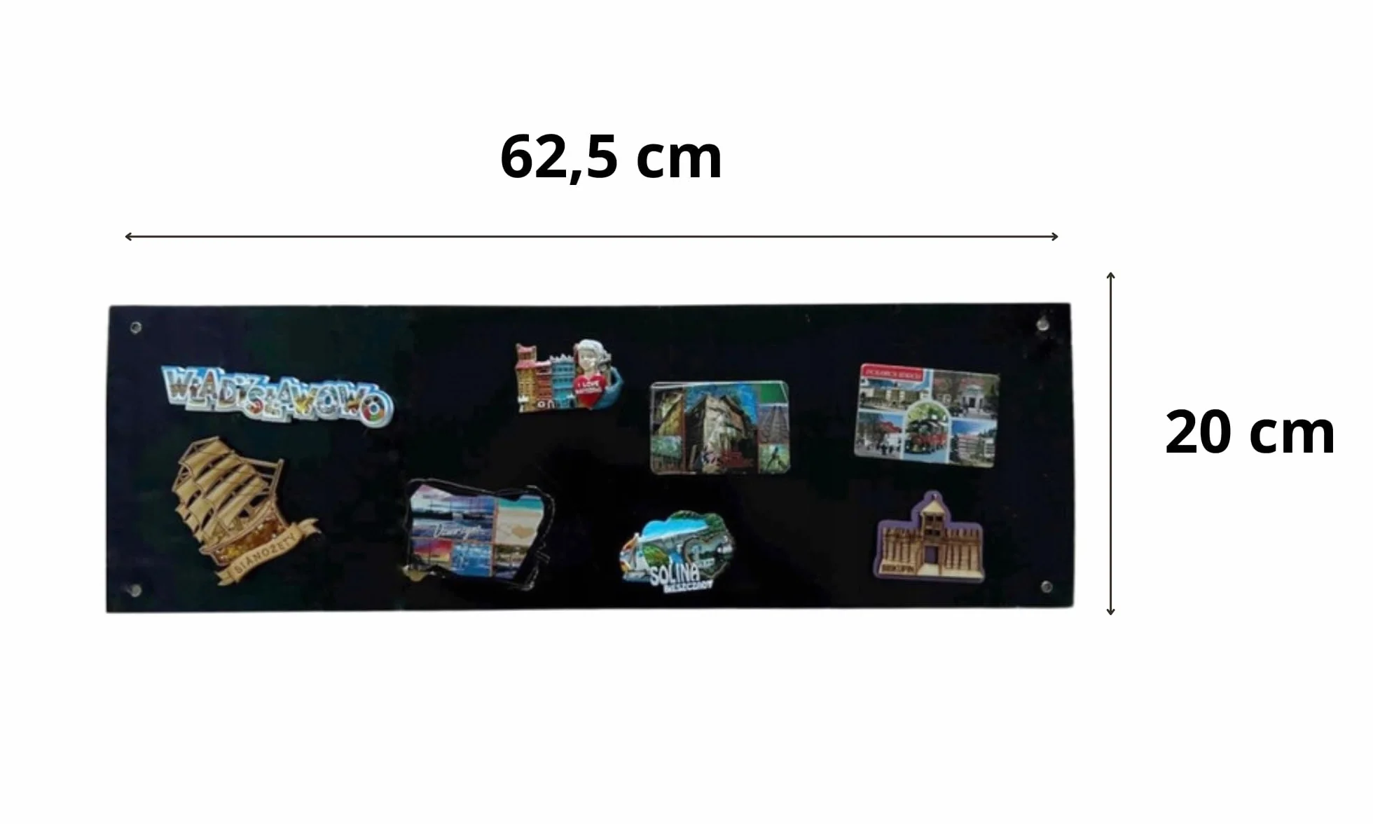 2x Leggera Lavagna Magnetica da Parete in Acciaio Nera 62,5x20 cm, Memo-Board, Pannello Magnetico per Calamite, Lavagna da Cucina, Ufficio, Camera dei Bambini
