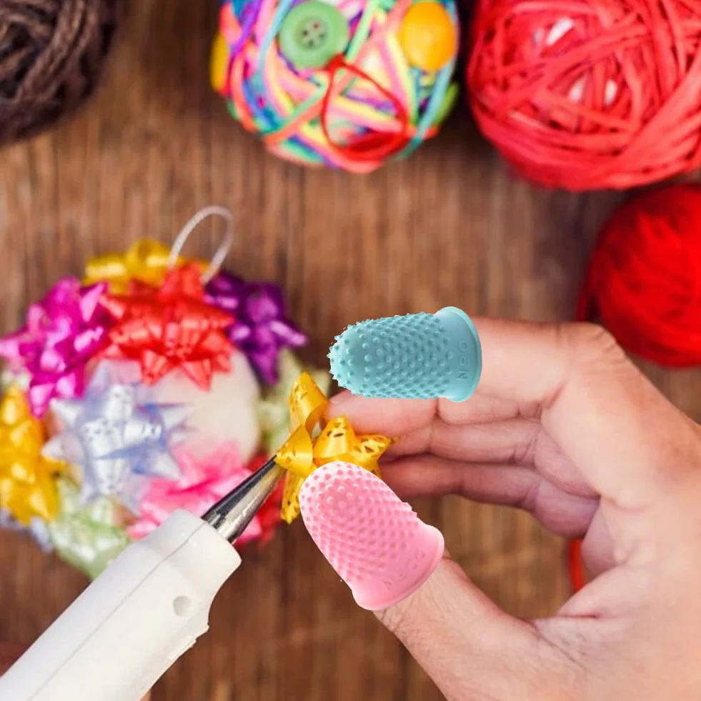 Proteggi Dita Mano in Gomma Antiscivolo Protezione Riutilizzabili 5 Pezzi 5 Colori