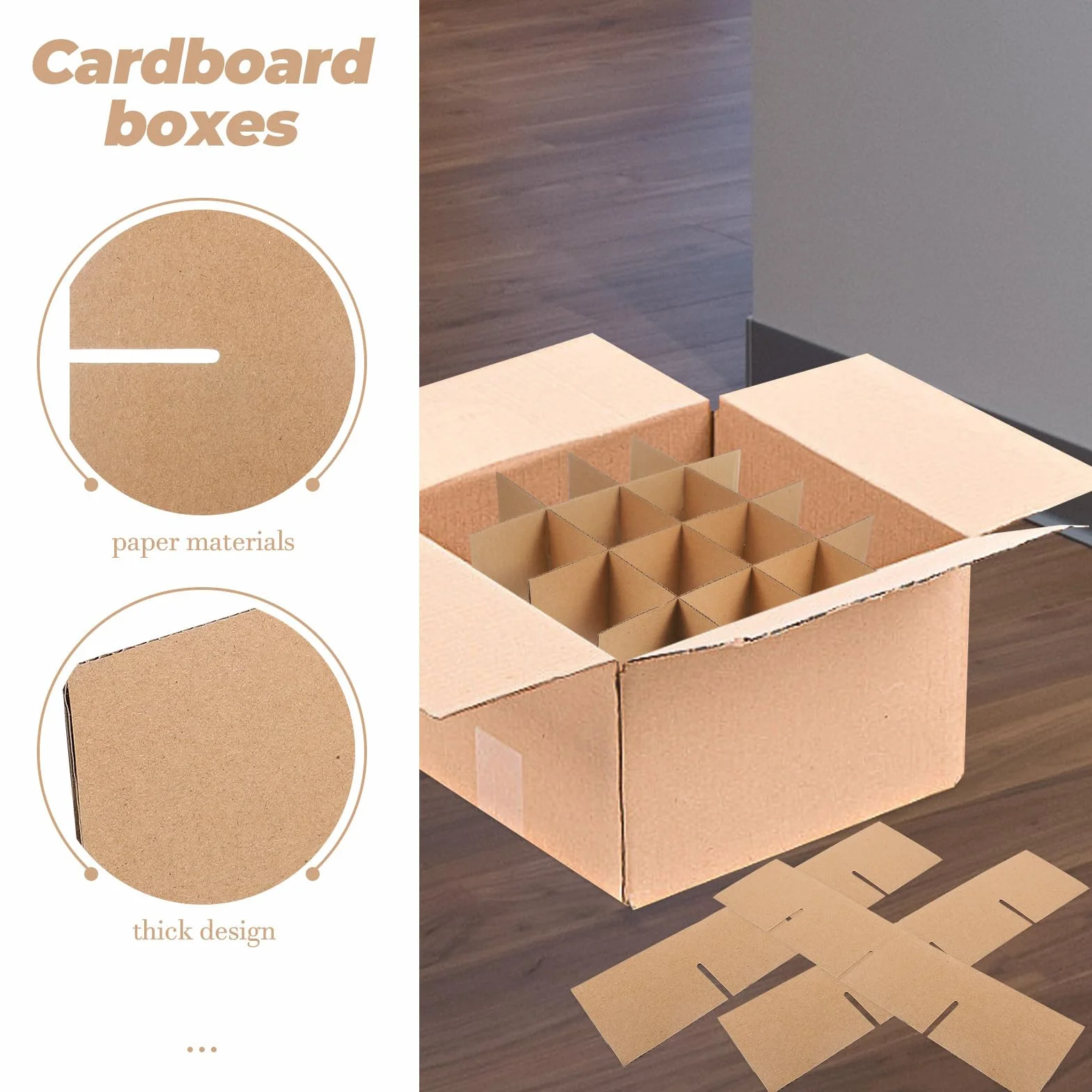 Kichvoe Divisori in Carta per Scatole da Trasporto 82x82x80mm, Riutilizzabili per Imballaggi