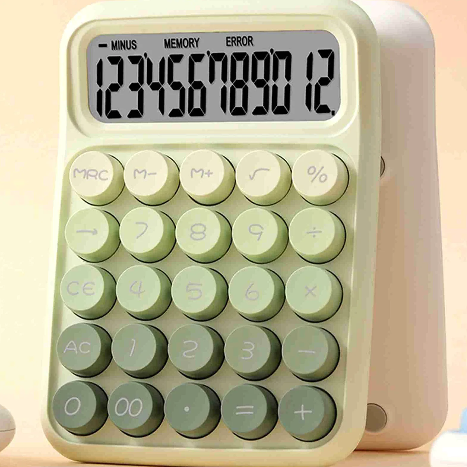 Ejoyous Calcolatrice Tascabile a 12 Cifre con Tasti Grandi, Display (GREEN) | Corpo in Plastica, Calcolatrice per Studenti e Contabili, Uso Ufficio, Batteria AAA Non Inclusa