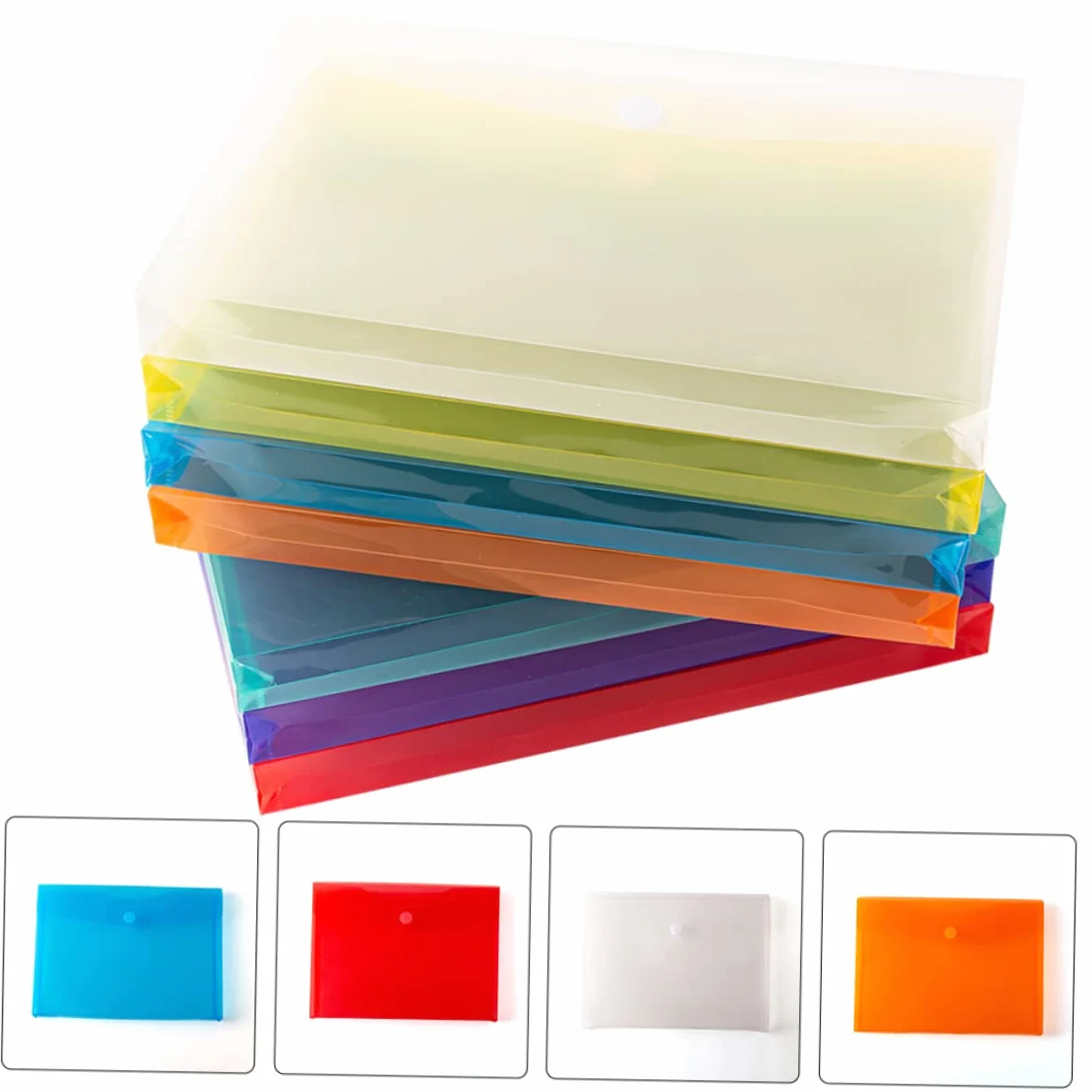 VILLCASE 3 Set Di Cartelle Portadocumenti Per Ufficio Cartelle Portadocumenti Con Bottone Automatico Formato A4 in Plastica Sicura 7 Pezzi*3