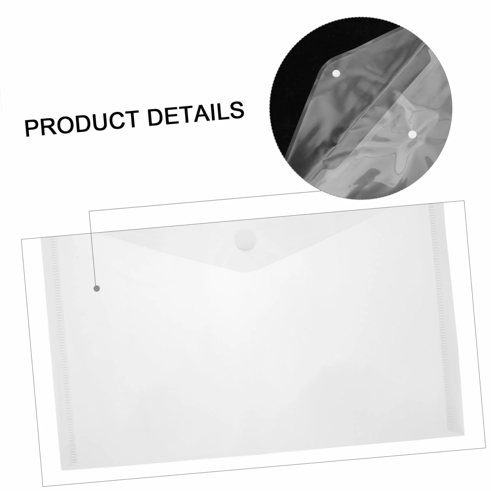 Cartellina A4 Bottone Pressione in Plastica Bianca Waterproof Leggera per Documenti Ufficio Studenti 40pezzi