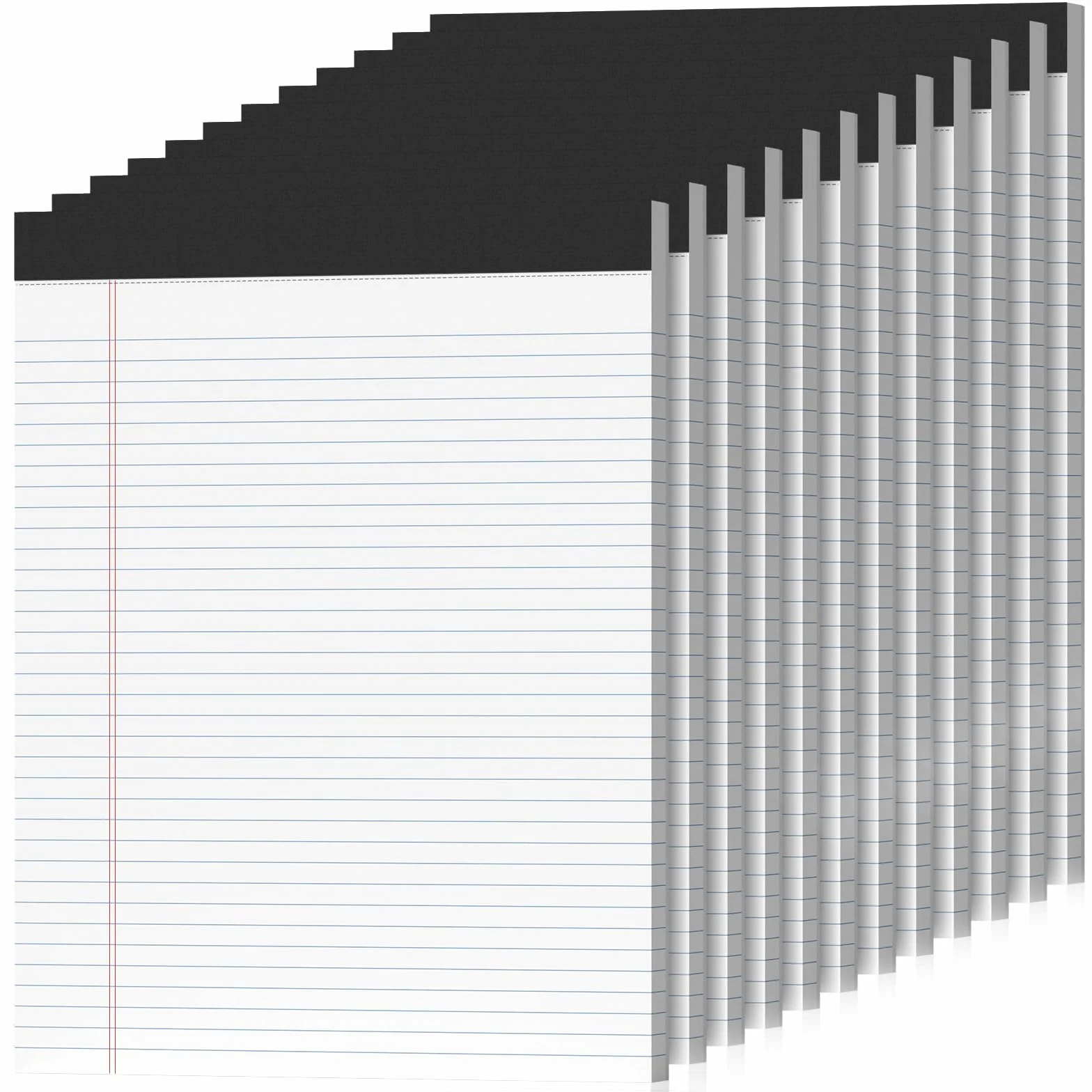 Confezione da 12 blocchi per appunti legali da 8,5 x 11 cm, a righe universitarie, 8,5 x 11 blocchetti per appunti 8,5 x 11 blocchi di carta bianca a righe, 50 fogli per blocco note per casa, ufficio,