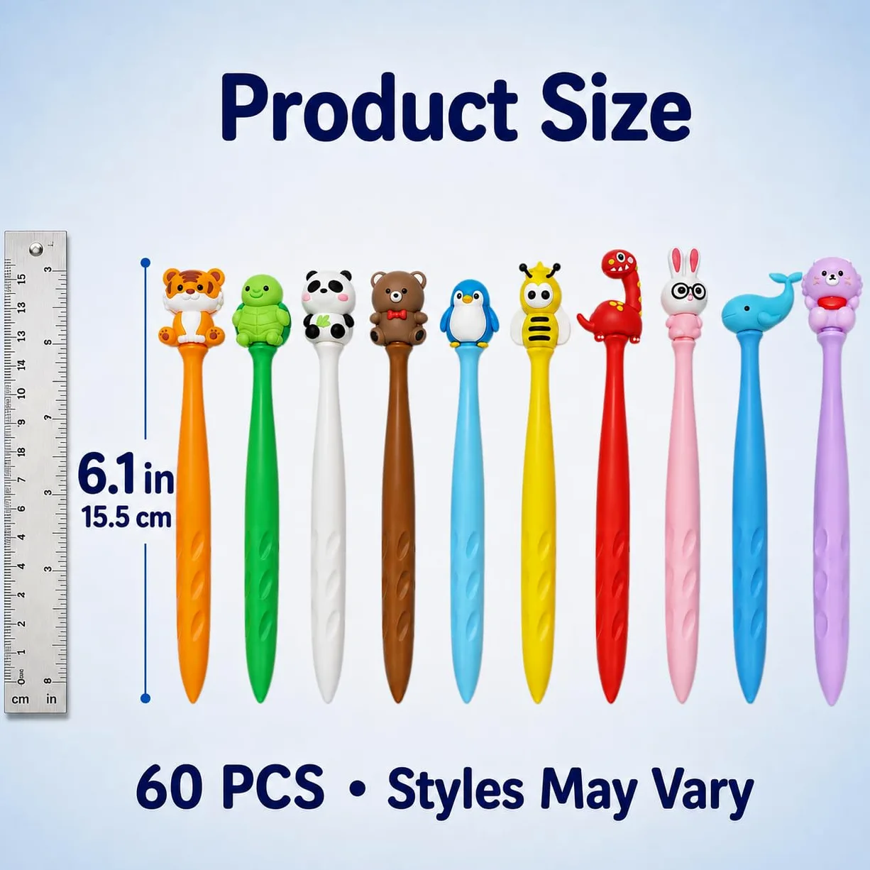 Set di gomme da cancellare a forma di animale, Kawaii in stile cartone animato, graziose forniture scolastiche per premi in classe, regali di compleanno e ritorno a scuola (60)