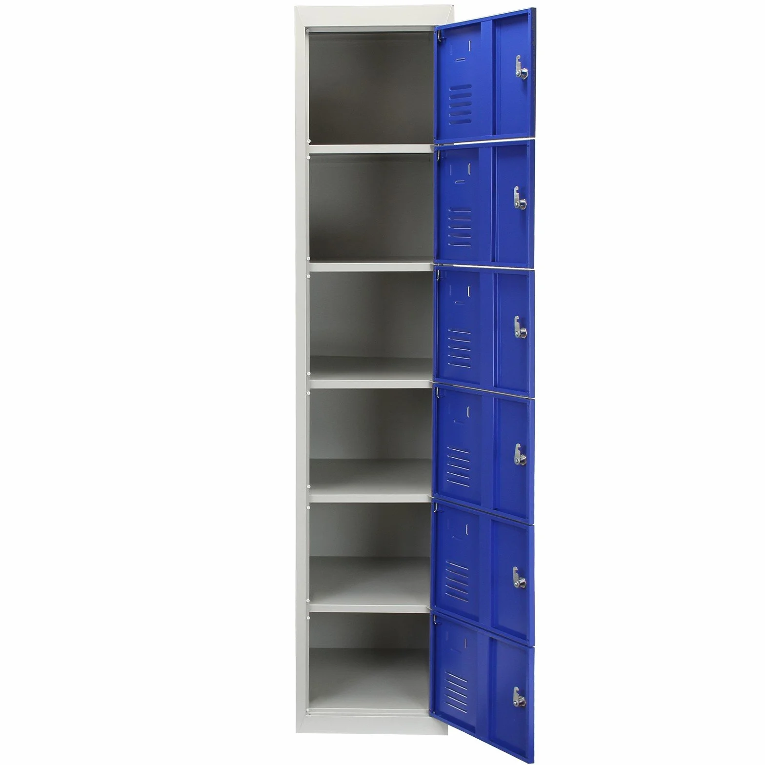 MonsterShop - Armadietto da Montare con 6 Porte Blu in Acciaio 45cm x 38cm x 180cm per Scuole, Palestre e Spogliatoi