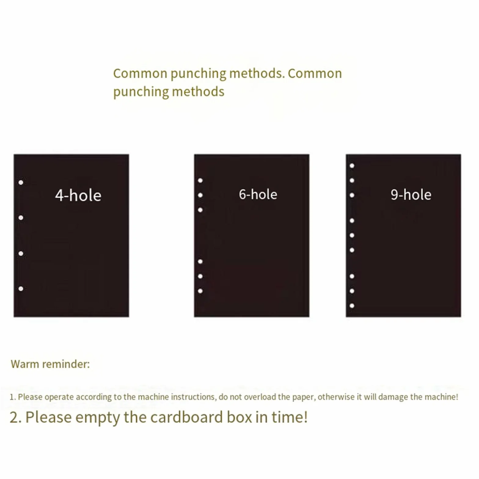 Perforatrice A5A6B5 Perforatrice per fogli sfusi Tre fori 4 fori 6 fori 9 fori Perforatrice per carta a fogli sfusi fai da te