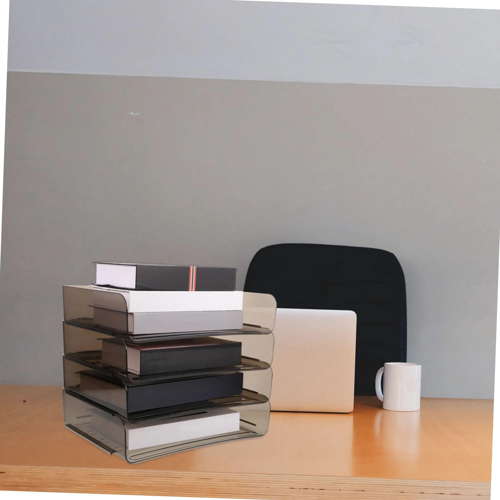 Organizzatore di File da Scrivania A4 Acrilico Marrone | Decorazioni Scuola, Multi Layer Stackable Design per Studio Environments e Office, Desk File Organizer