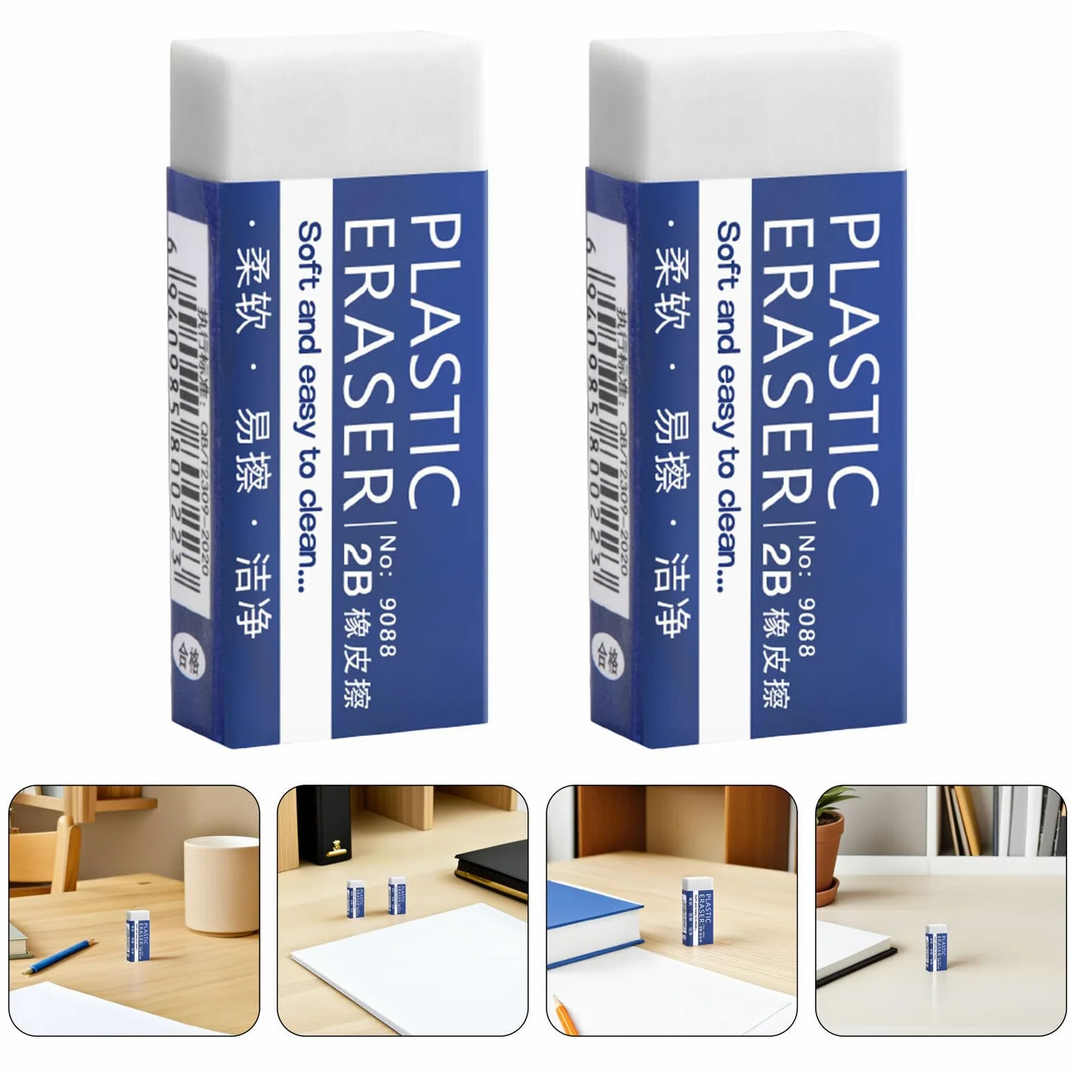 90pezzi Gomme Bianche da Disegno in Polimero Morbido per Studenti Ufficio Arte Cancellano Efficacemente Segni di Matita senza Strappi Design Semplice ed Elegante Confezione