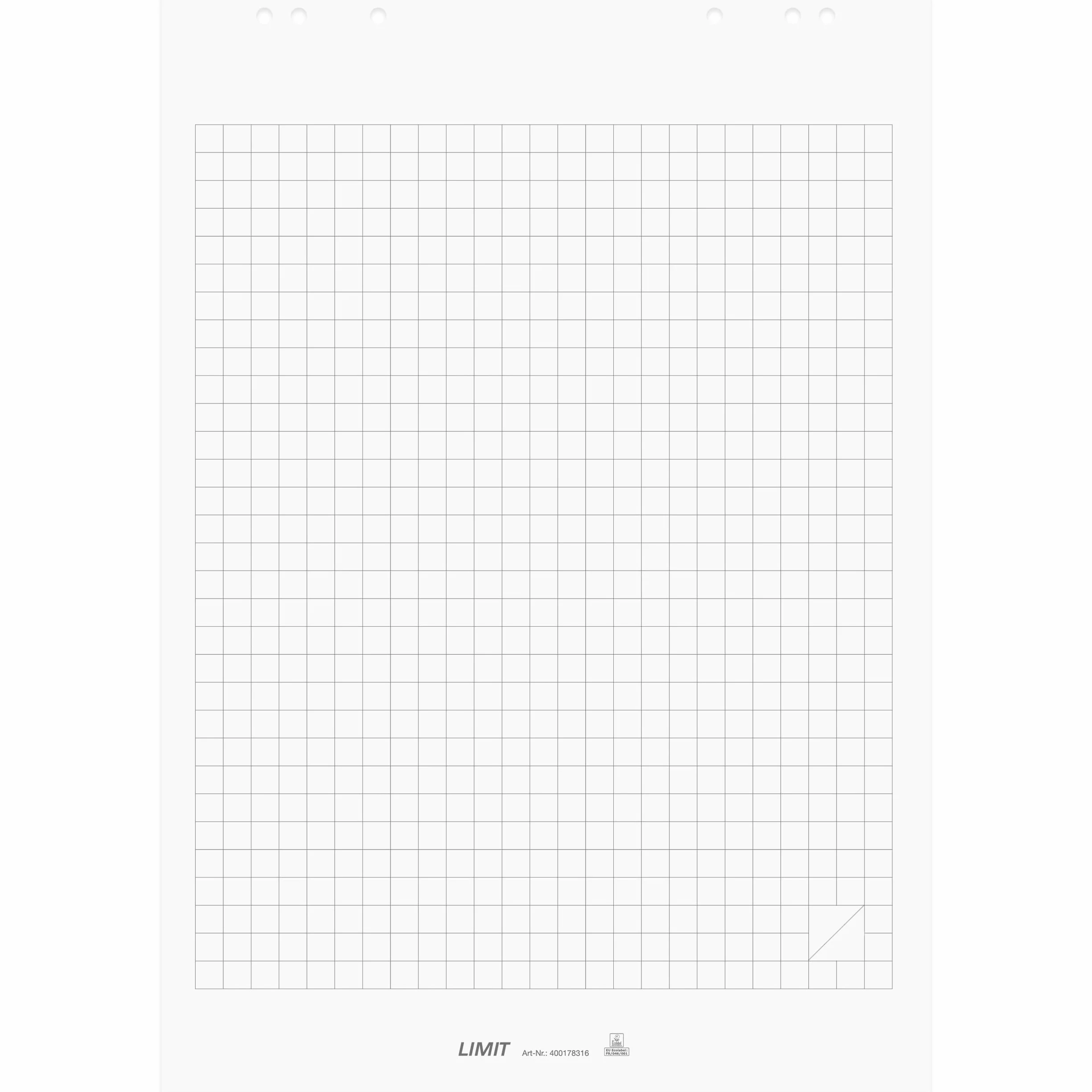 Limit Flipchart - Carta a quadretti, 20 fogli per blocco, 70 g/m², 5 pezzi