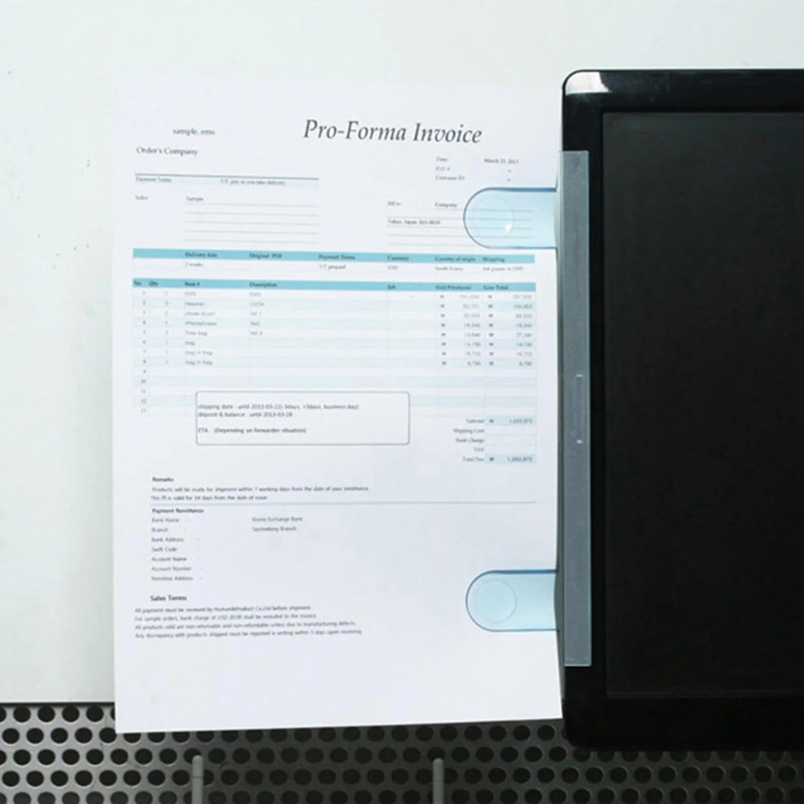 Cartella per computer portatile porta documenti monitor inserimento file bacheca messaggi adesivi 23,9 x 7 x 1,5 cm