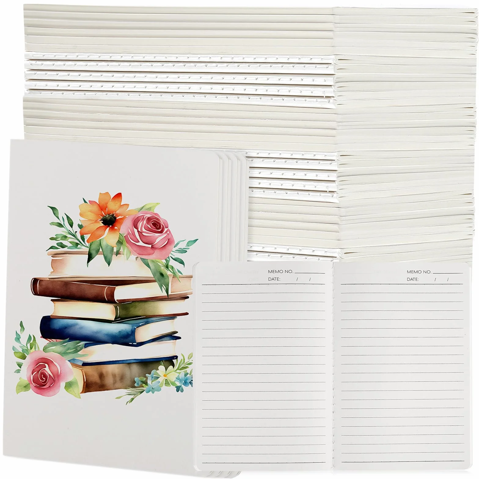 AmazingSpark 24 quaderni A5 in carta kraft bianca, a righe, 22 x 14 cm, con copertina morbida, 60 pagine, per viaggi, studenti, scuola, ufficio
