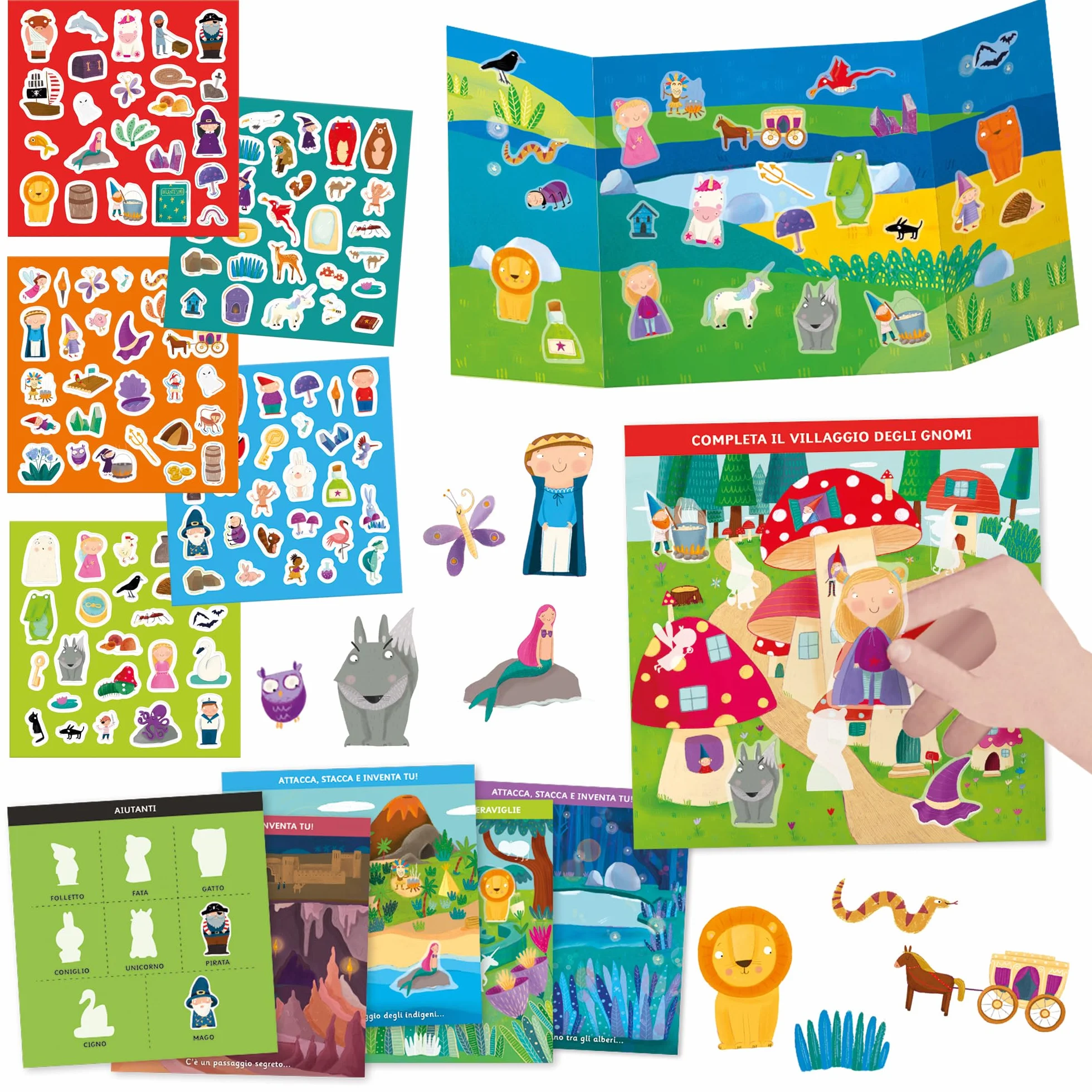 HEADU Scuola Stickers Fiabe e Favole Oltre 100 Stickers Riutilizzabili Giochi Educativi Bambini 3-6 Anni