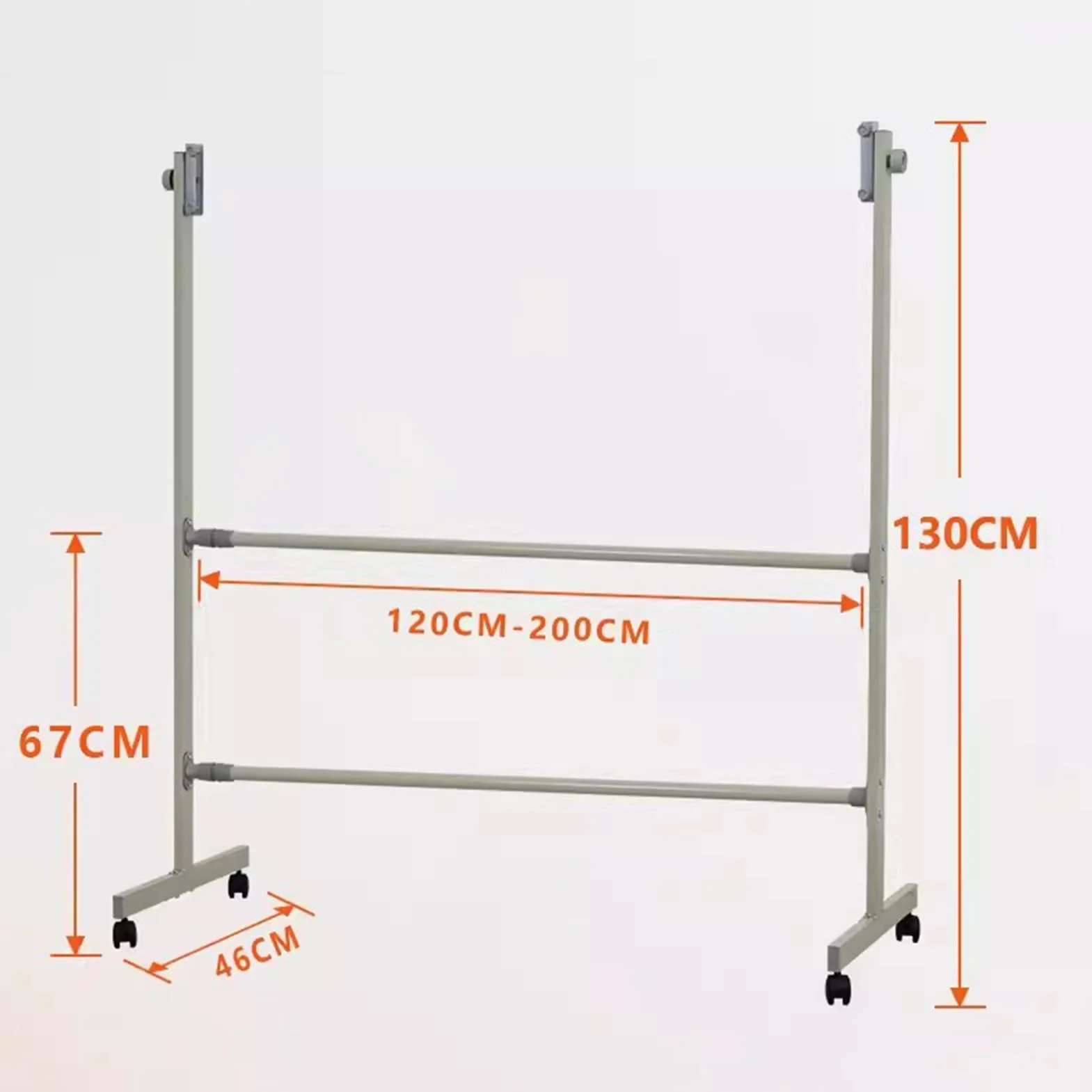 Supporto regolabile in metallo su ruote per lavagna bianca, supporto universale mobile, ideale per lavagna, lavagna cancellabile a secco, bacheca – robusto e versatile espositore